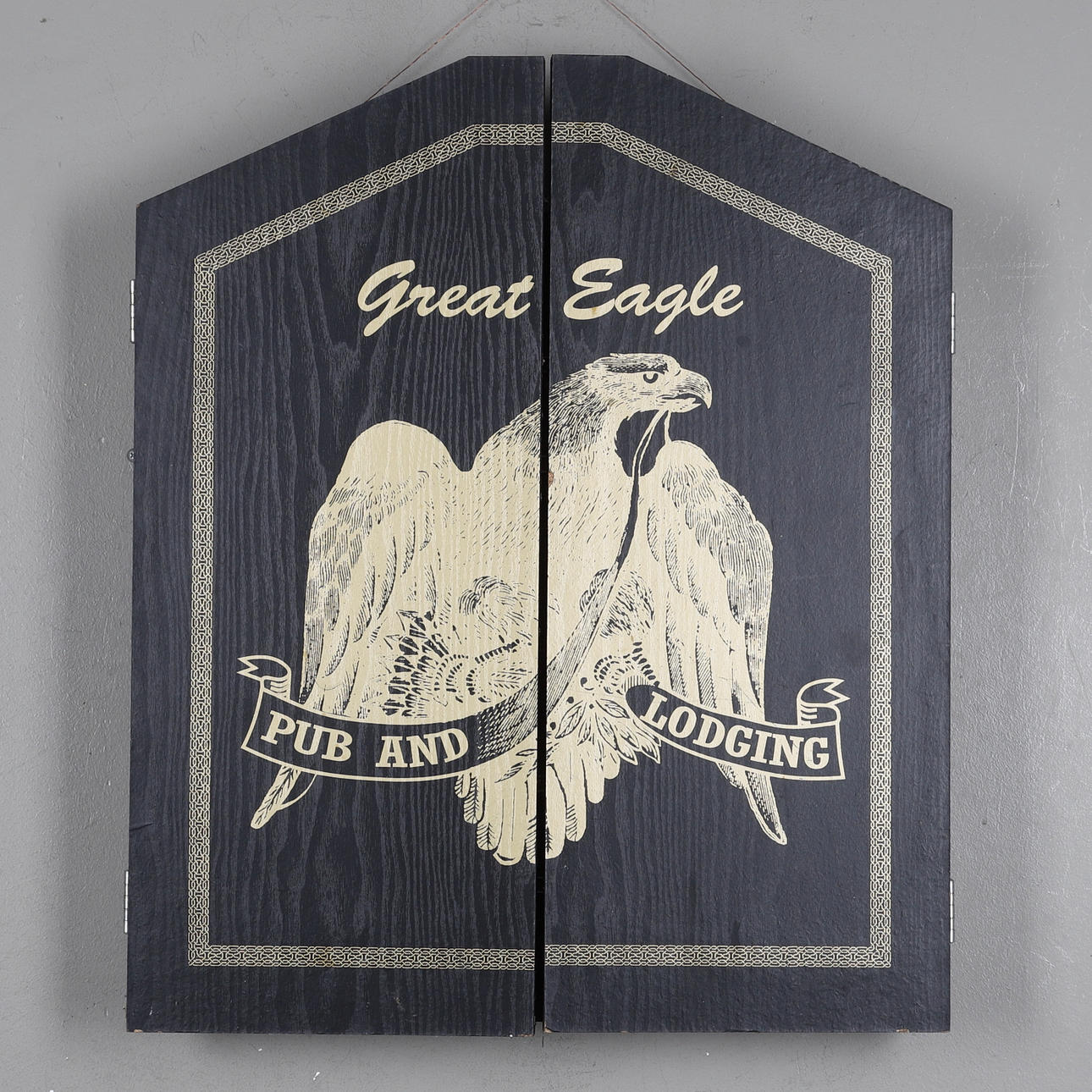 DARTSCHEIBE, bemaltes Holz, "Great Eagle", 19/2000er Jahre.