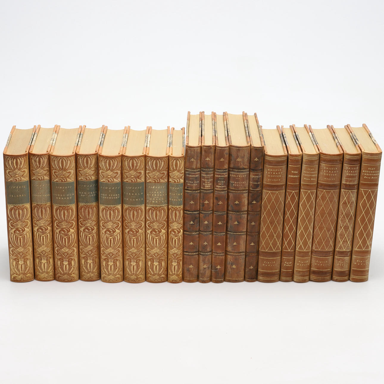 BOOKS, 19 pcs. Sigfrid Siwertz and Erik A Karlfeldt.