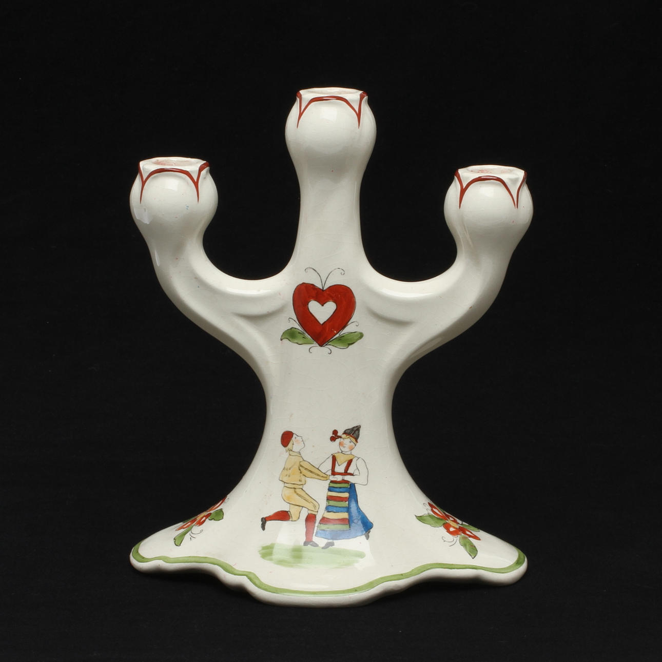 LJUSSTAKE, porslin, "Daladansen", Rörstrand, tidigt 1900-tal.