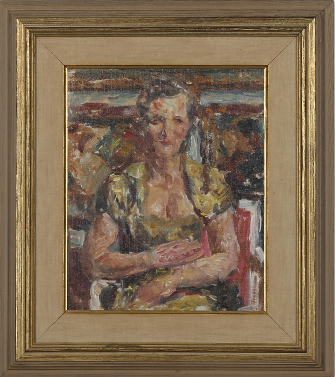 JONAS ÅKESSON. TILLSKRIVEN. Sittande kvinna, olja på pannå, osignerad.