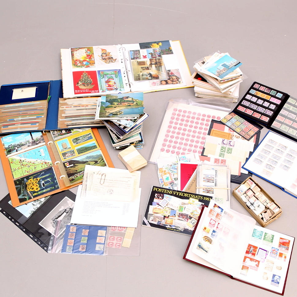 VYKORTS- och FRIMÄRKSSAMLING.