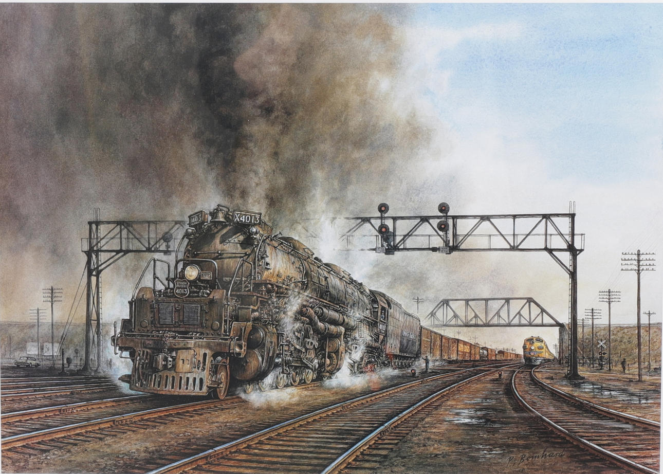 PAINT, train station, print, signed.