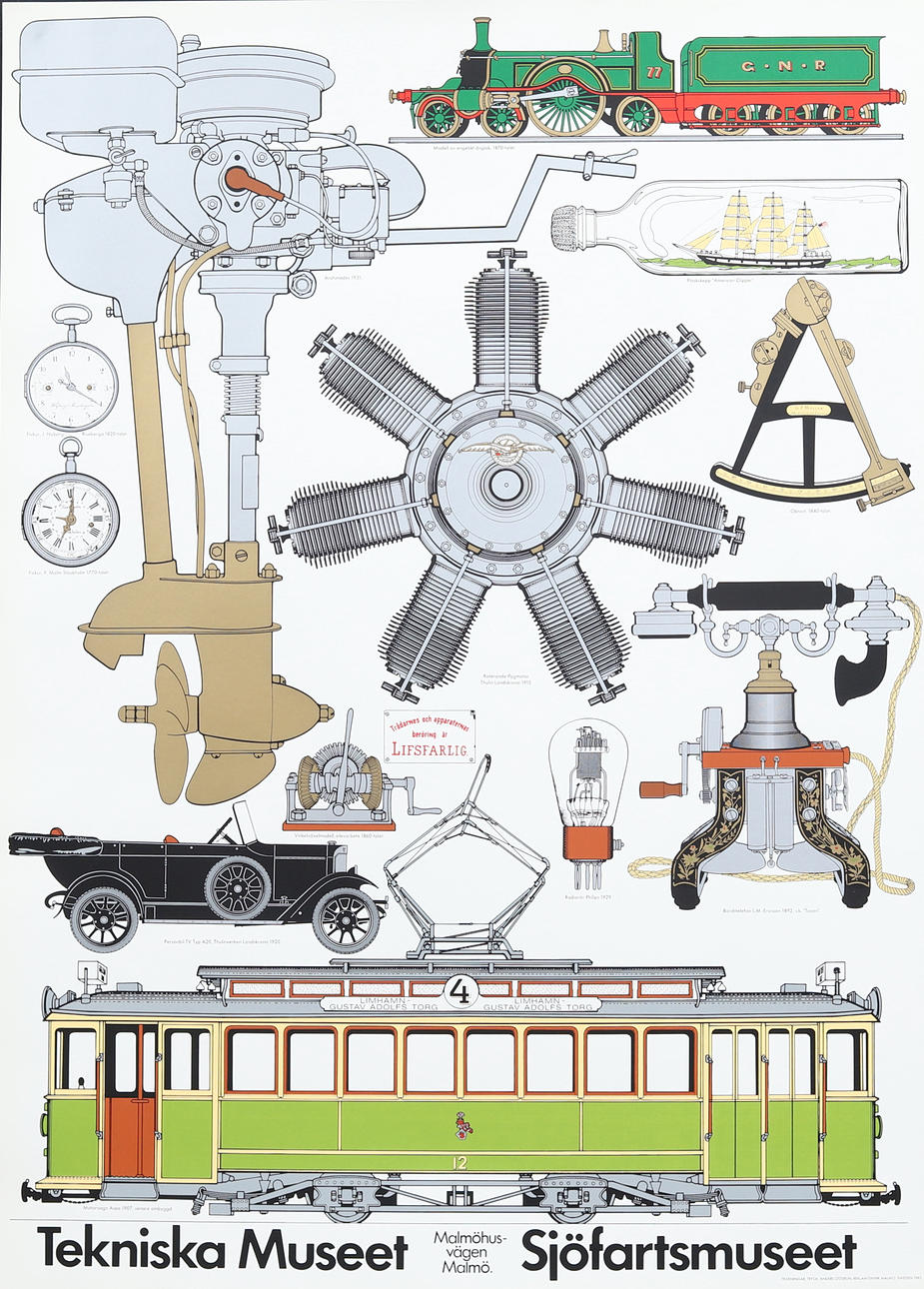 ANDERS ÖSTERLIN. Plakat, Teknisk Museum / Maritime Museum, Malmø 1985.
