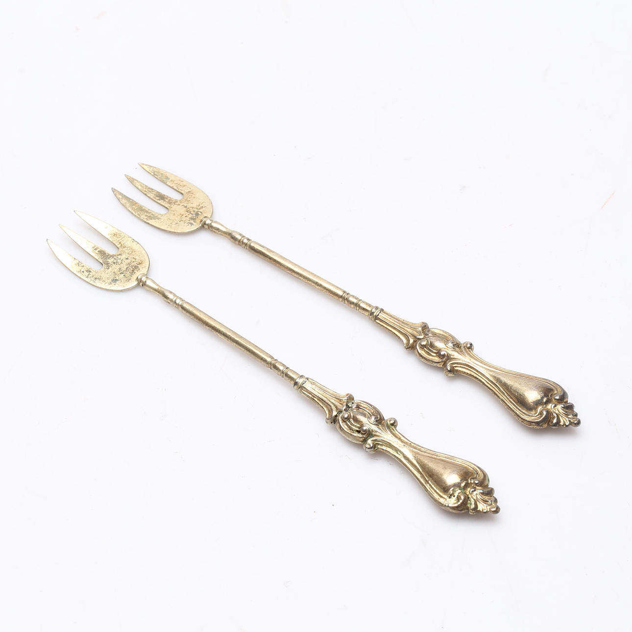 GAFFLAR, 2 st, silver, Gustaf Theodor Folcker, verksam 1835-1877(1885 ...