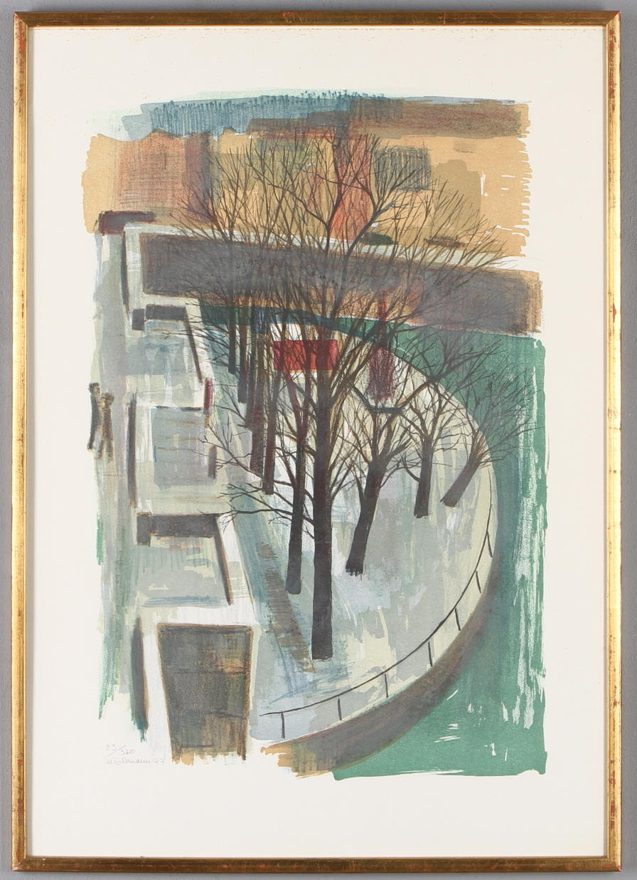 HARRY WICHMANN. Strömparterren, färglitografi, signerad och numrerad 83/360.