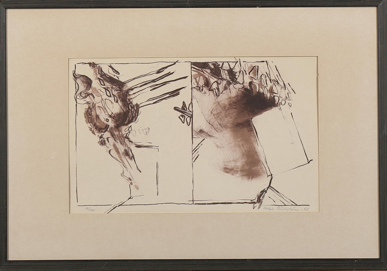 HOLGER BÄCKSTRÖM. Komposition, litografi, signerad och daterad -65 samt numrerad 66/100.