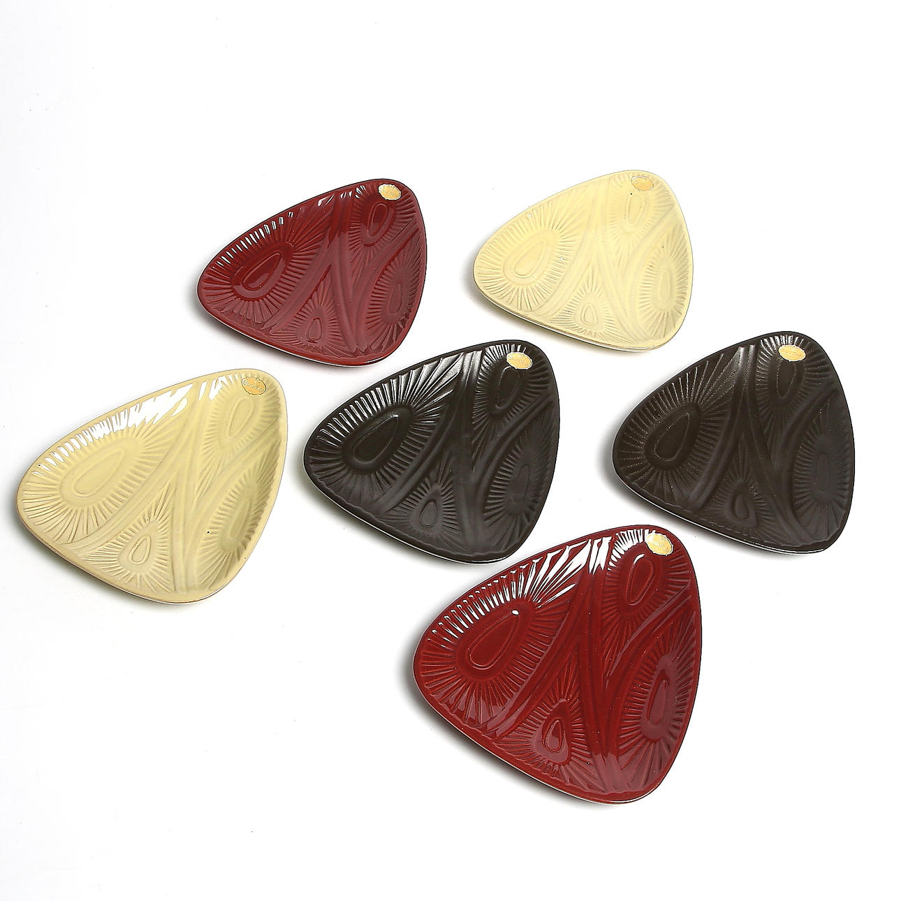 FAT/ASSIETTER, 6 st, Mari Simmulson, Upsala Ekeby. 1900-talets mitt.