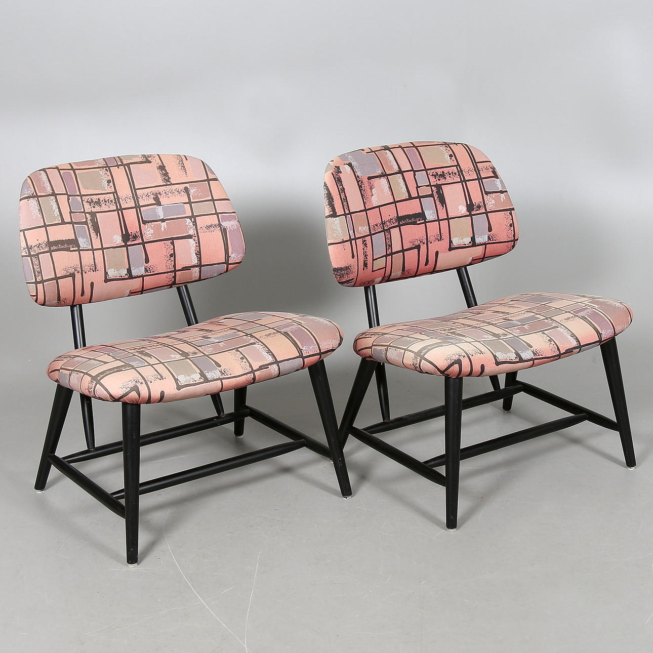 FÅTÖLJER, 2 st, TeVe, Alf Svensson, Ljungs Industrier. 1950/60-tal.