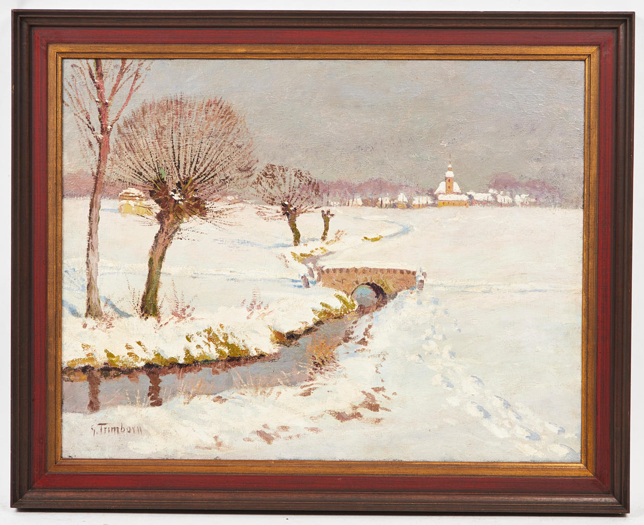 GOTTFRIED TRIMBORN. Painting, winter landscape.