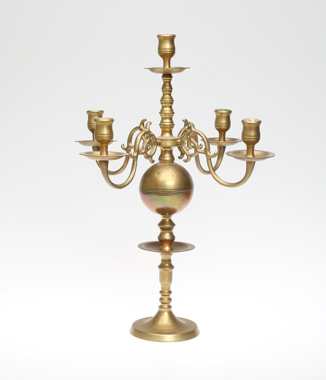 KANDELABER, Barockstil, mässing.