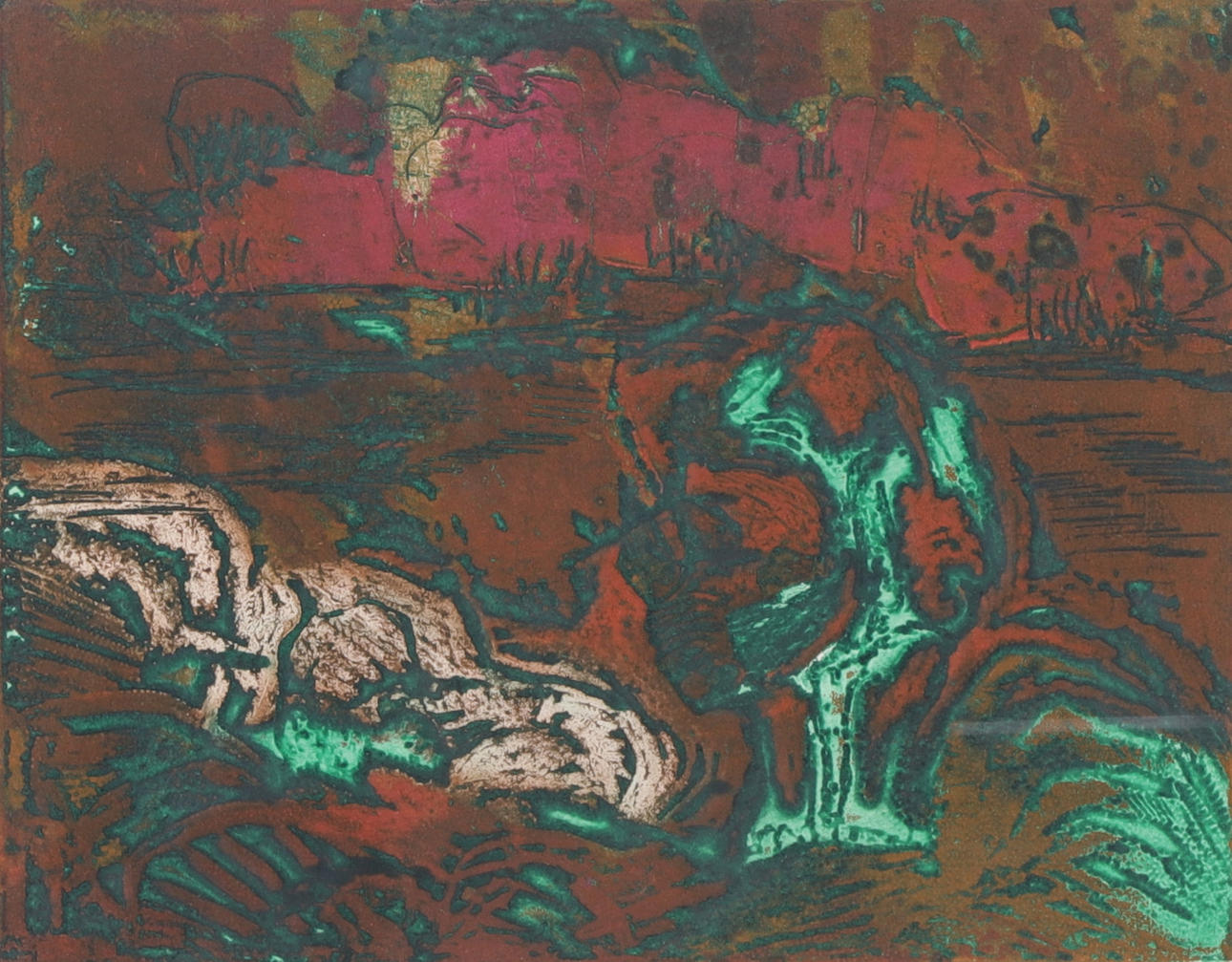 BRITA MOLIN. Color etching, 