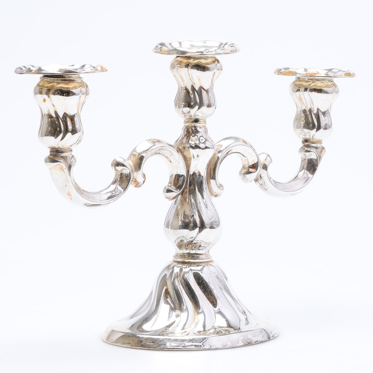 KANDELABER, silver 835, utländska stämplar.