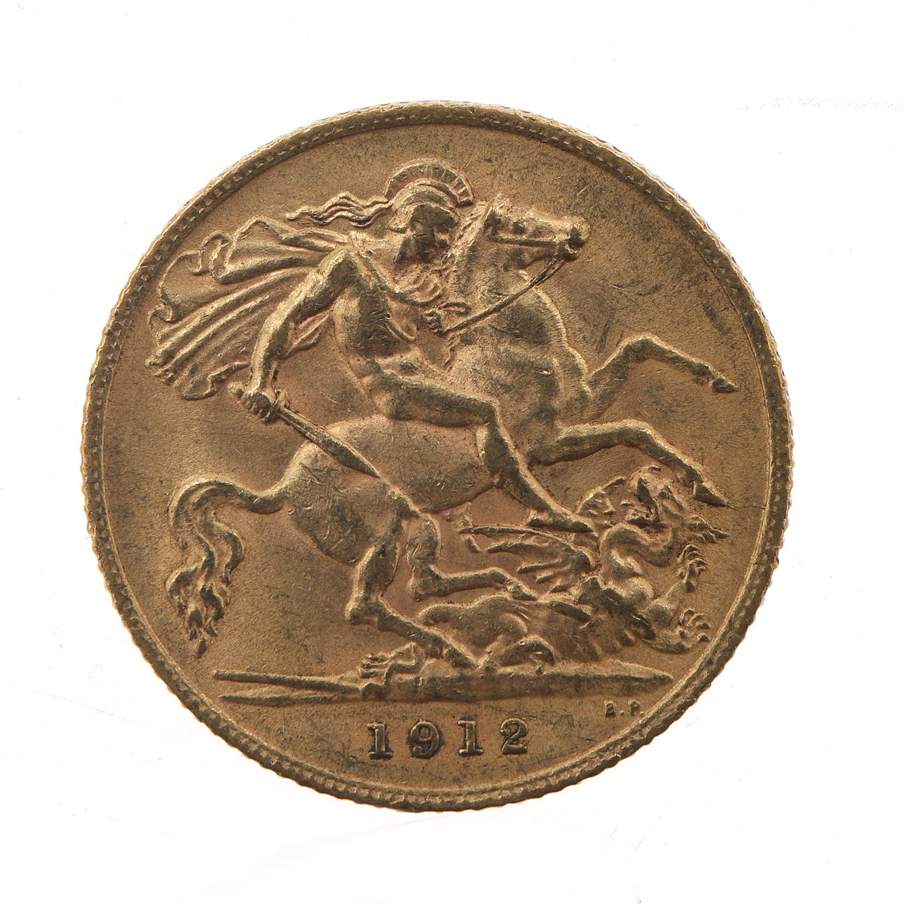 A KING GEORGE V 1912 GOLD HÄLFTE SOVEREIGN.