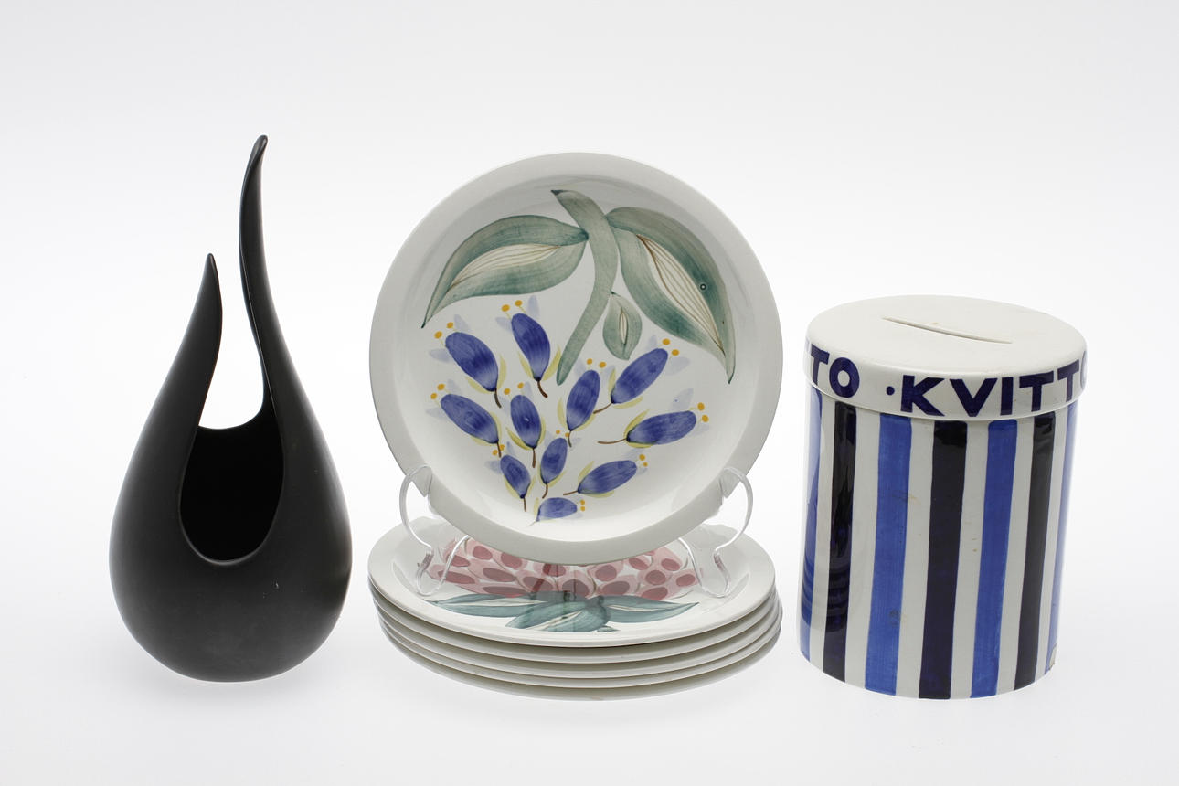 PARTI KERAMIK, 8 delar, keramik, bl.a. Gustavsberg och Upsala Ekeby.