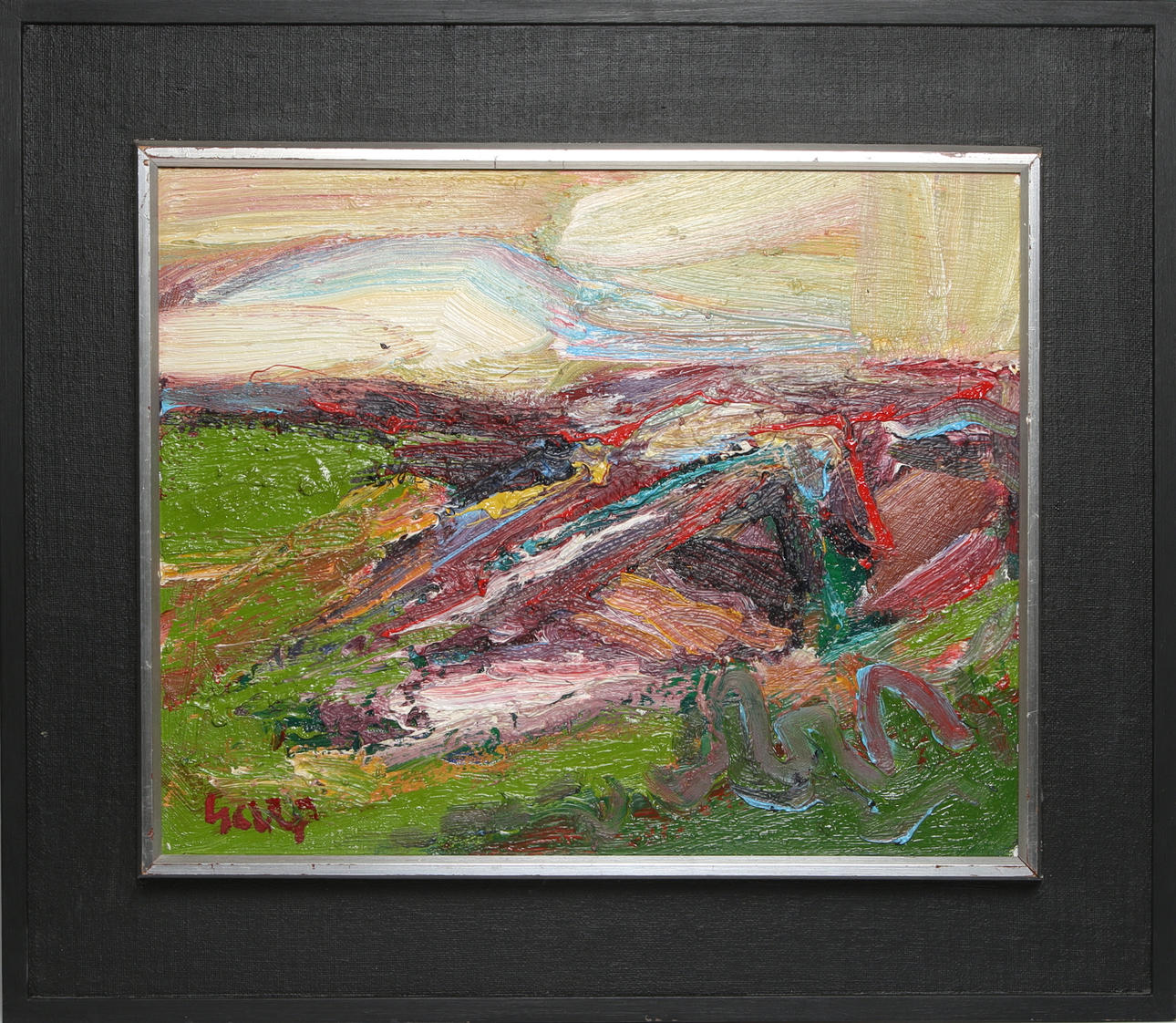 OIDENTIFIERAD KONSTNÄR. Olja på duk, otydlig signatur.