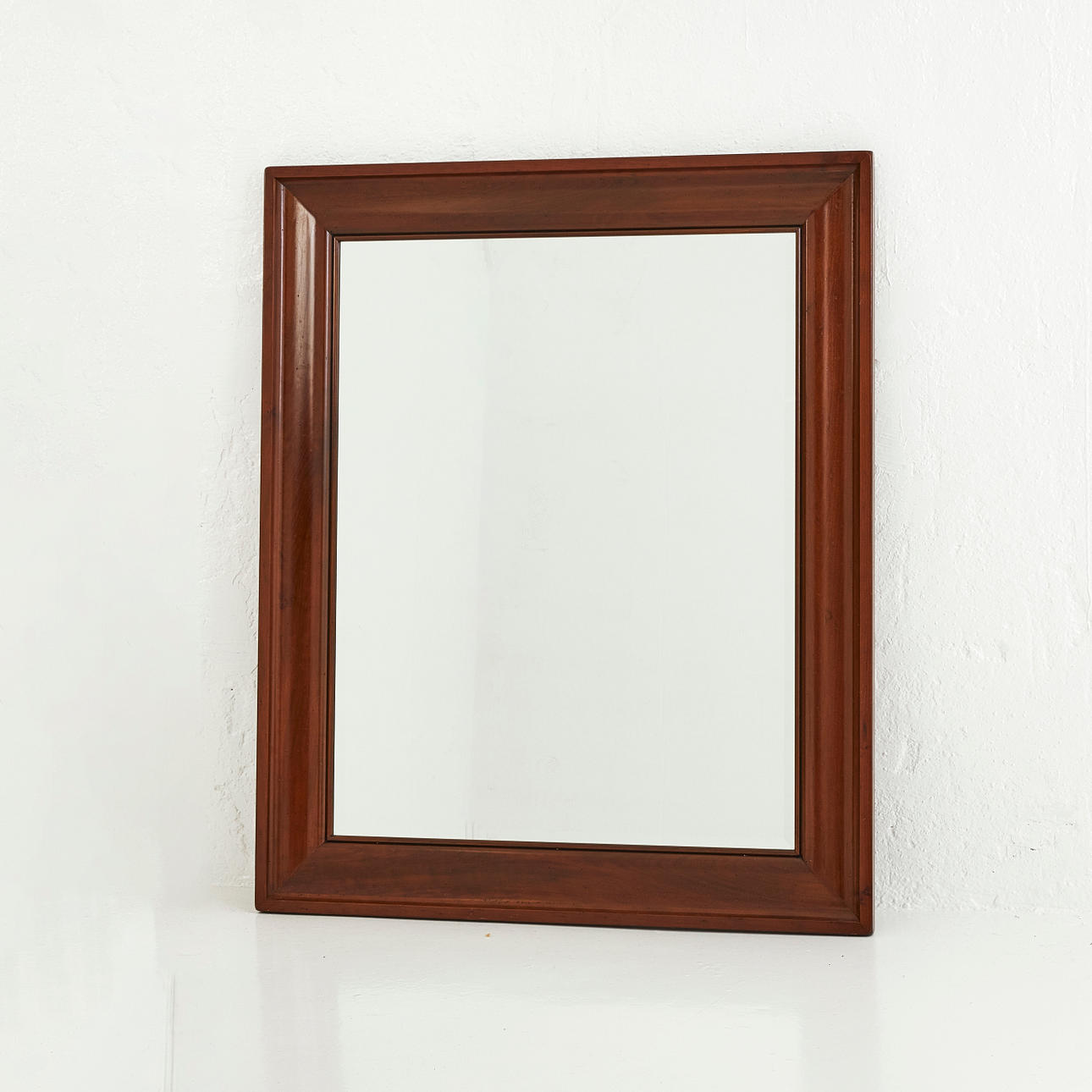 GRANGE, mirror, dark stained cherry, plate marked.