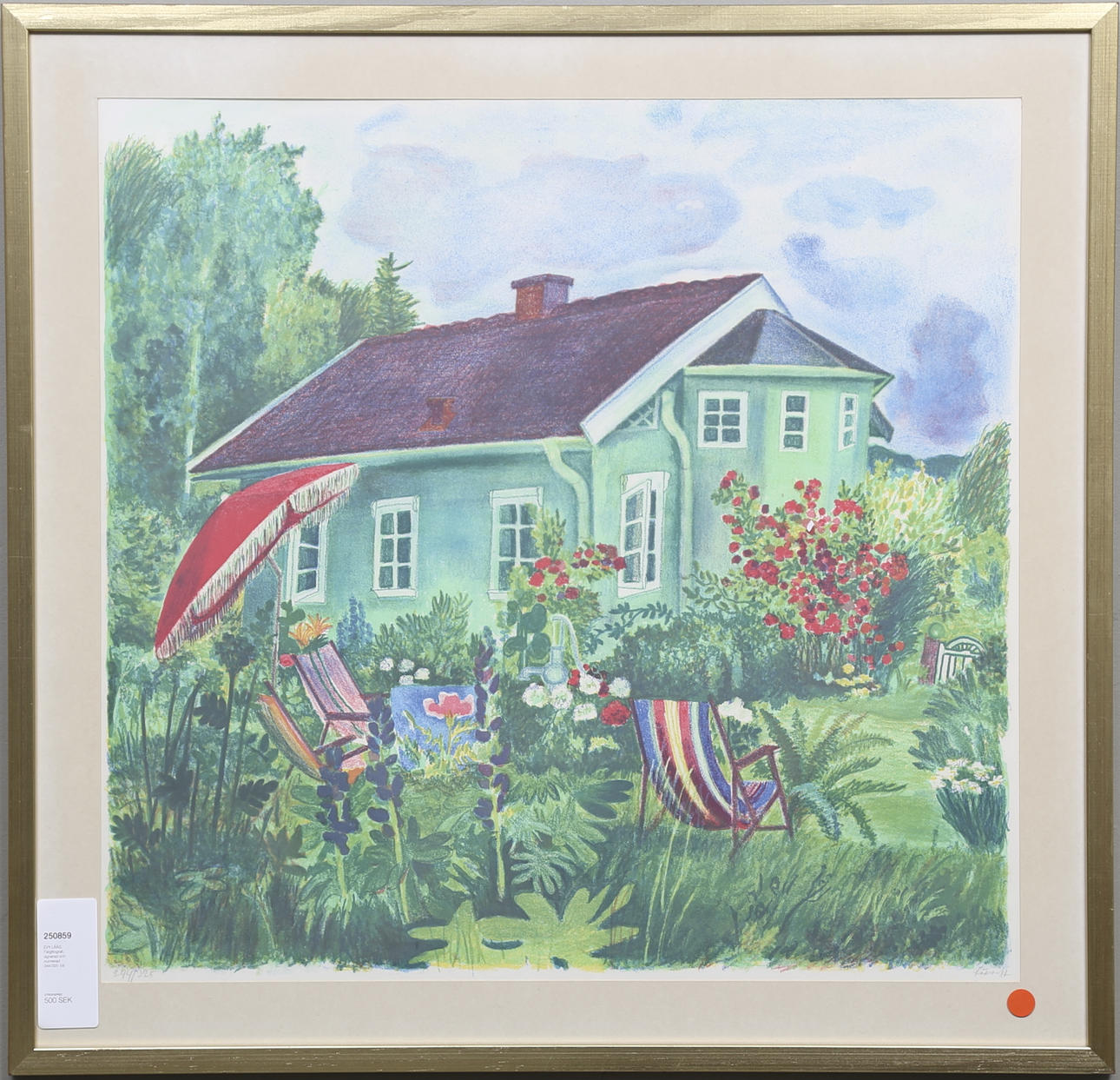 EVY LÅÅS. Färglitografi, signerad och numrerad 244/325.