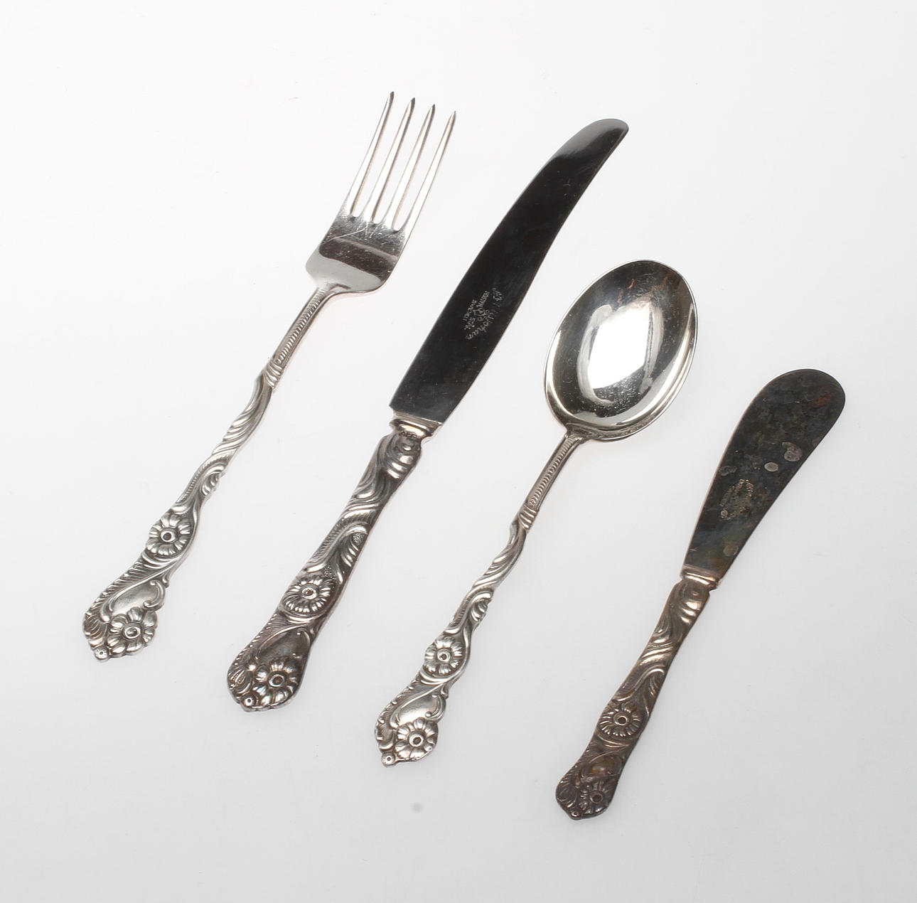 BESTICK, 38 delar, nysilver, "Amstetrdam", Nils Johan, 1900-tal.