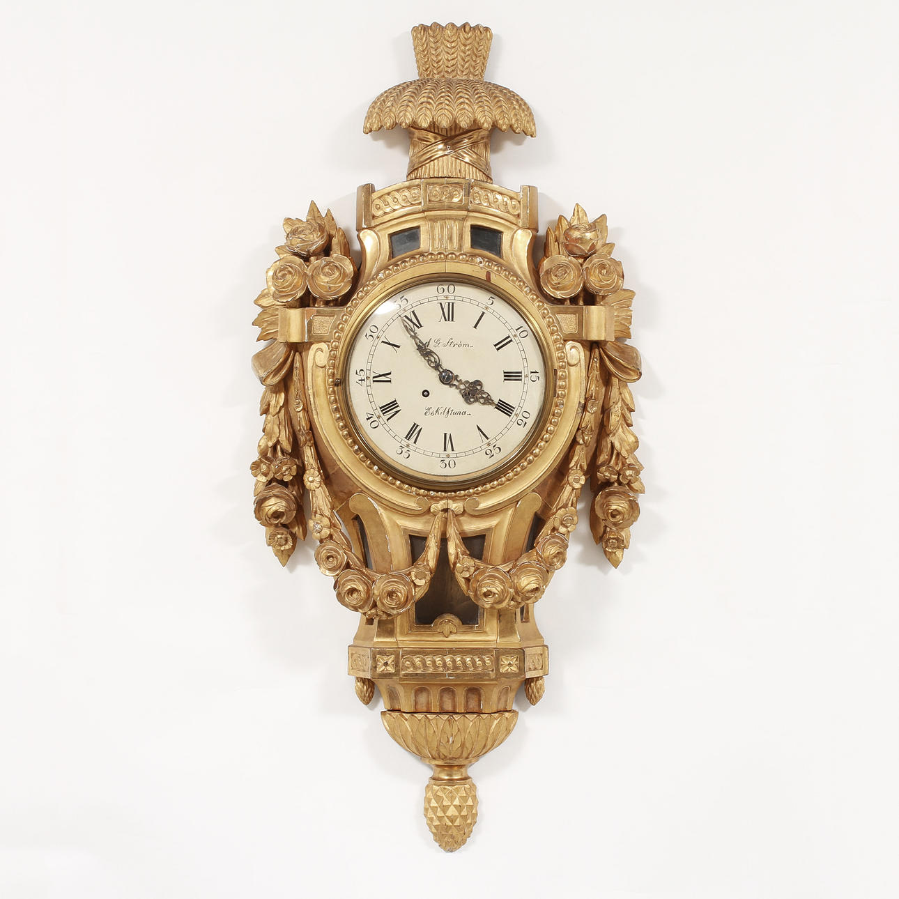 VÄGGPENDYL, gustaviansk stil, A,G Ström, Eskilstuna.