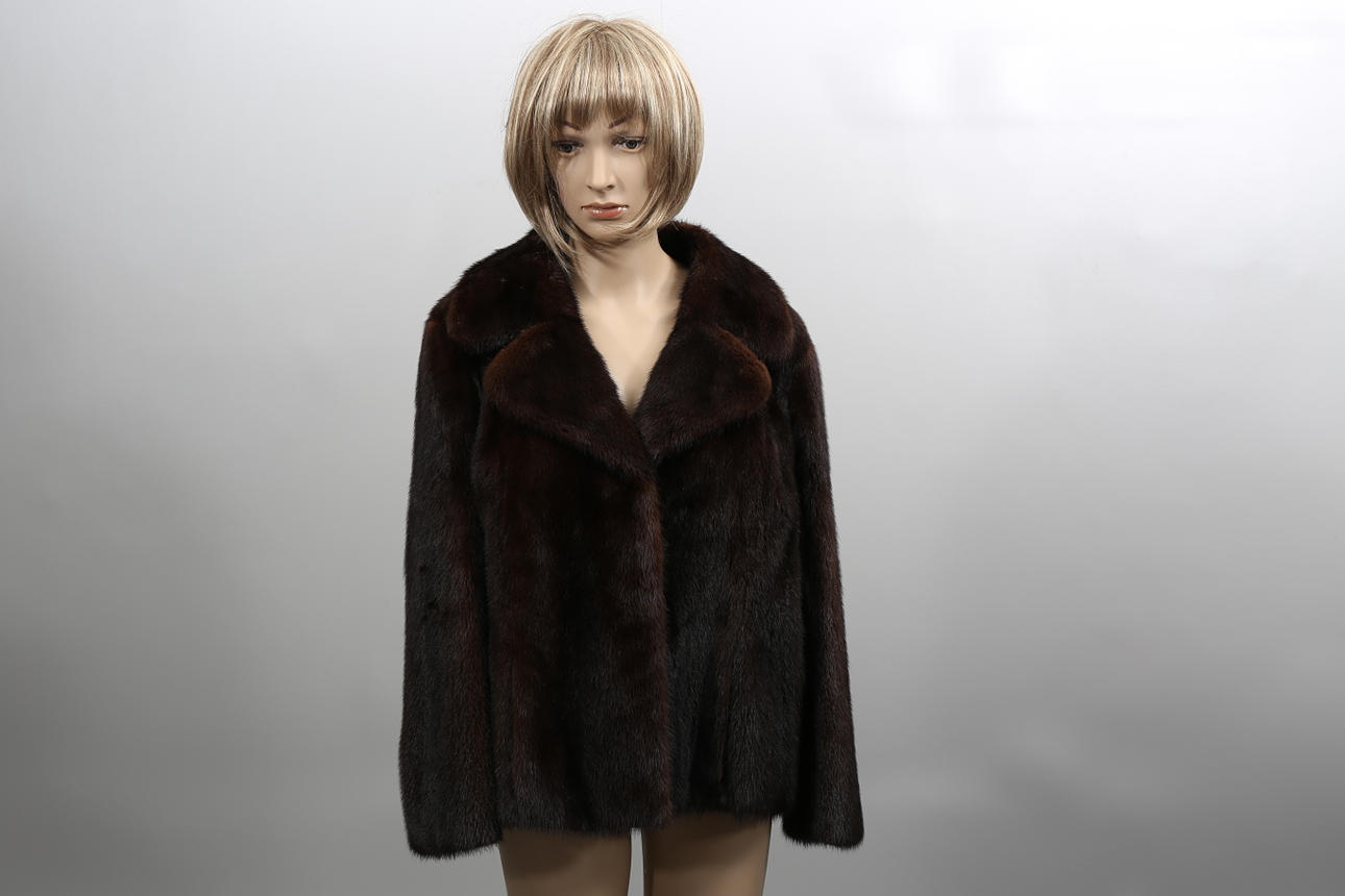 PÄLSJACKA, brun mink, Havgårds Päls, Malmö, 1970-tal.