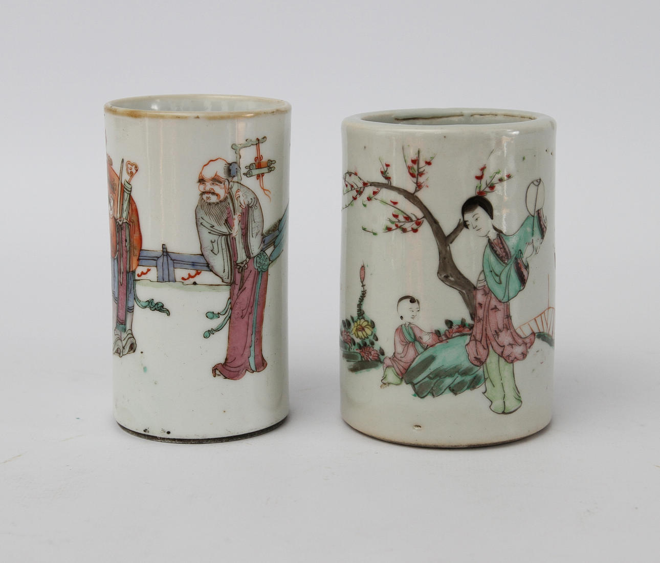 PENSELSTÄLL, 2 st, porslin, Kina, 1800/1900-tal.