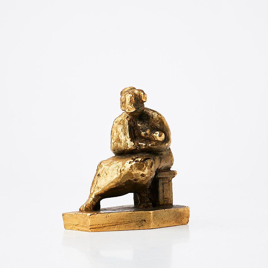 LISS ERIKSSON. "Mater", sculpture, gilt bronze, monogram signed and numbered XIV/XXX, foundry stamped for Herman Bergman.