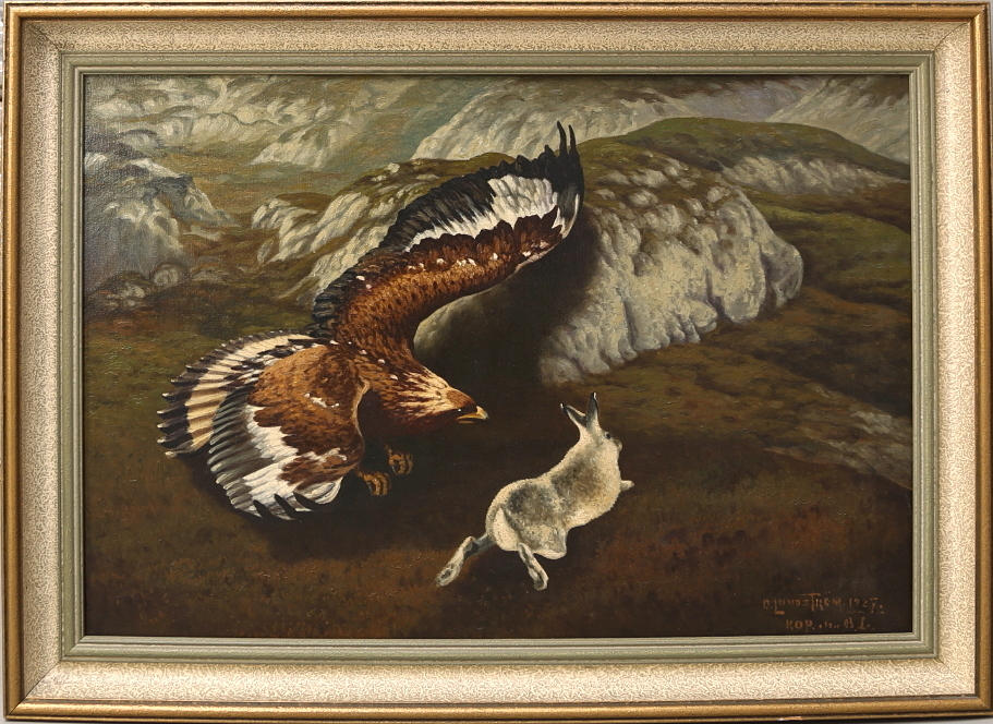 OSSIAN LUNDSTRÖM. Olja på duk, kopia efter B.L. signerad O. Lundström och daterad 1927.