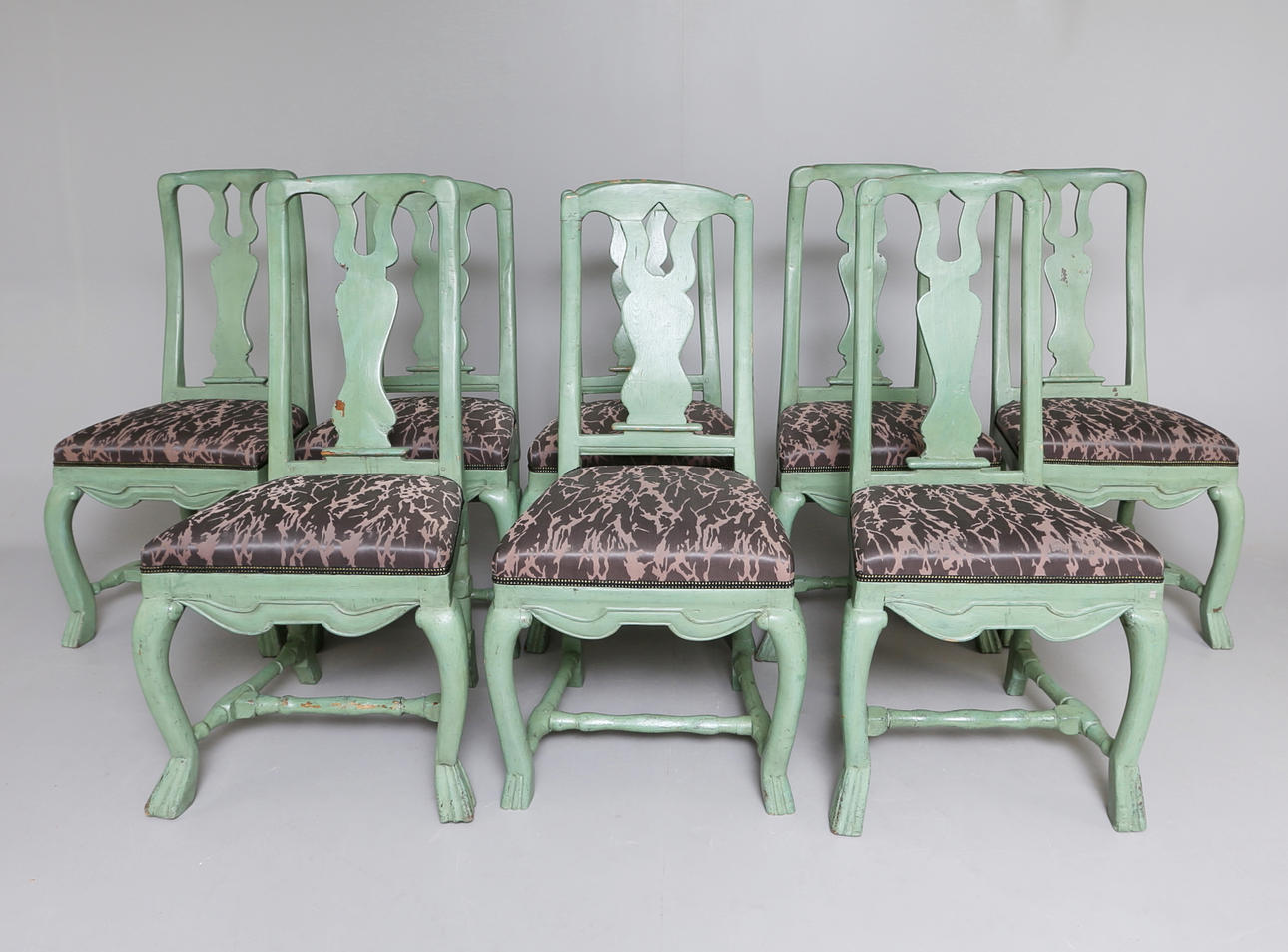 STOLAR, 8 st,Senbarock/Rokoko, 1700-talets mitt.