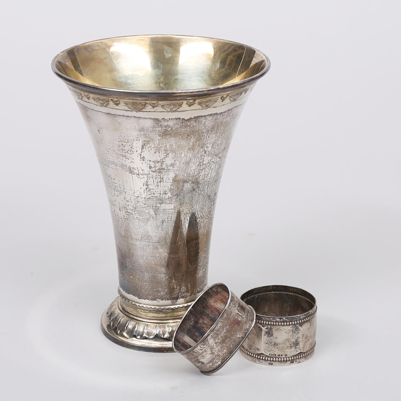 SILVER OBJECTS, 3 pcs, 240 grams, 1940s/1950s.