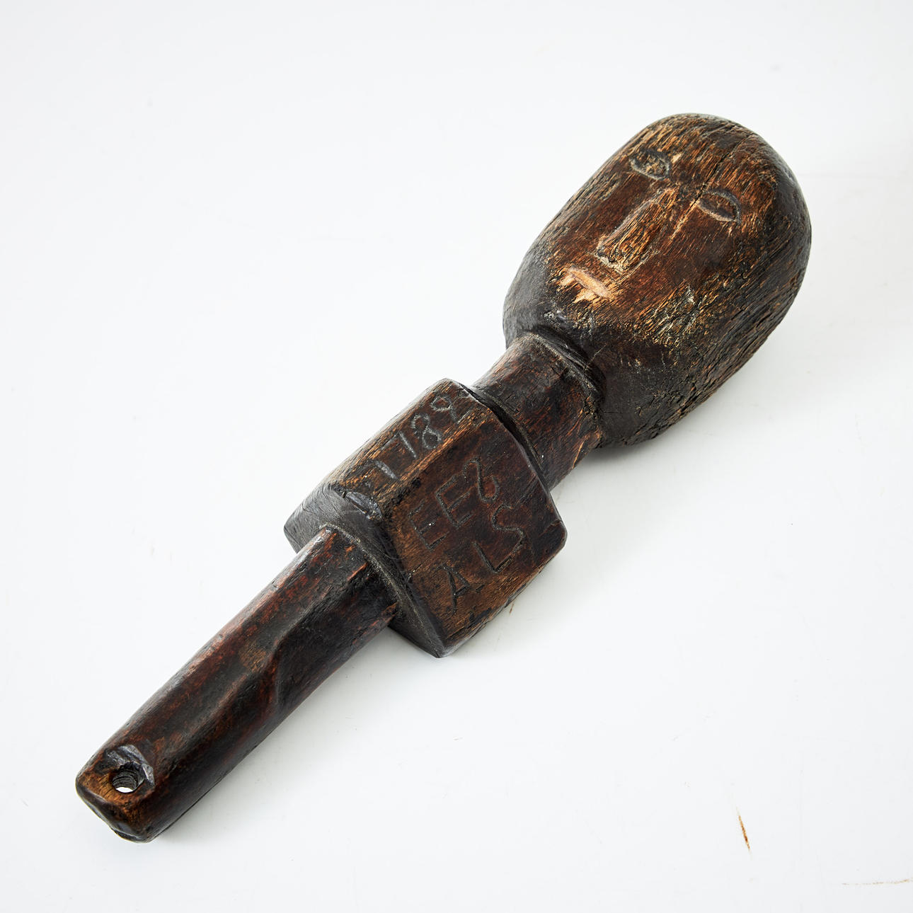 BUDKAVLE, carved in oak, dated 1782, marked with several monograms.