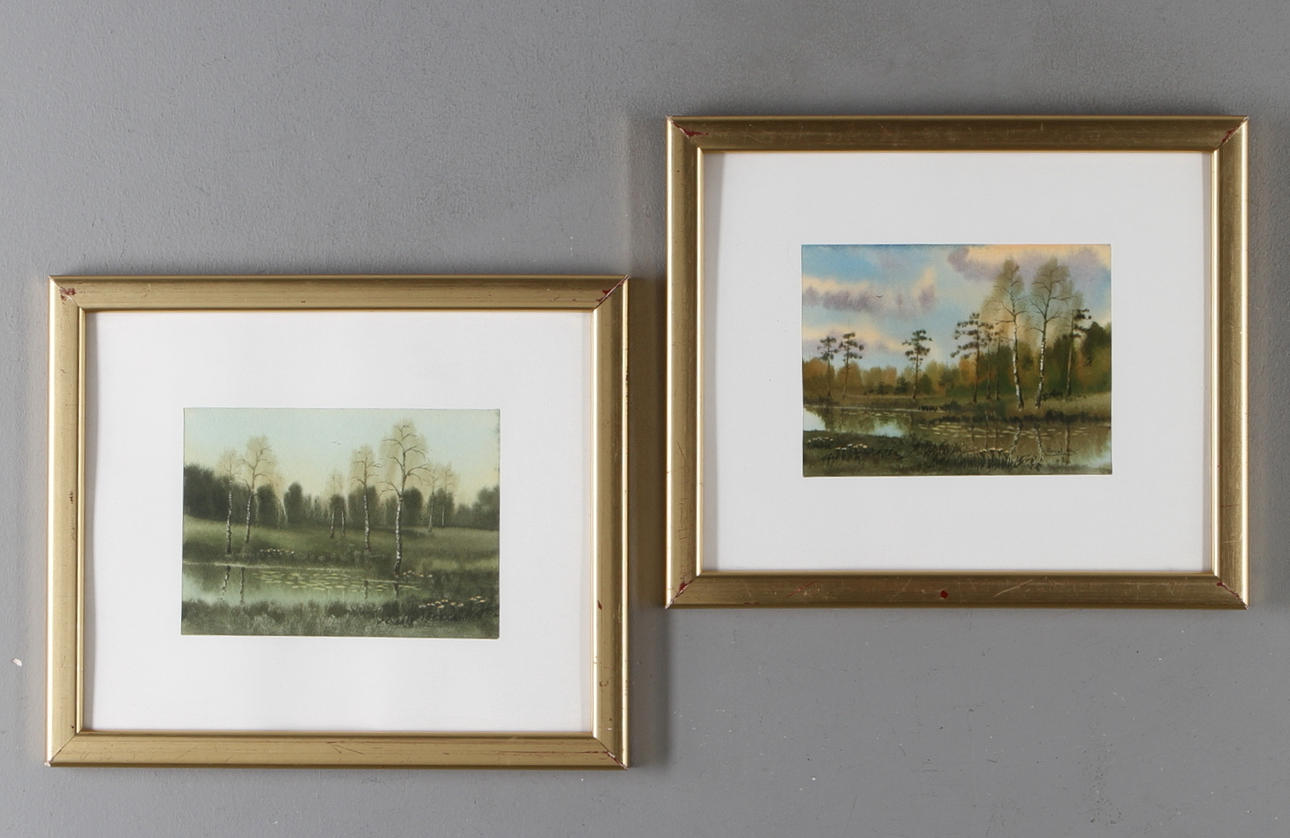 OIDENTIFIERAD KONSTNÄR. 2 st , blandtekniker, signerade samt daterad 94.