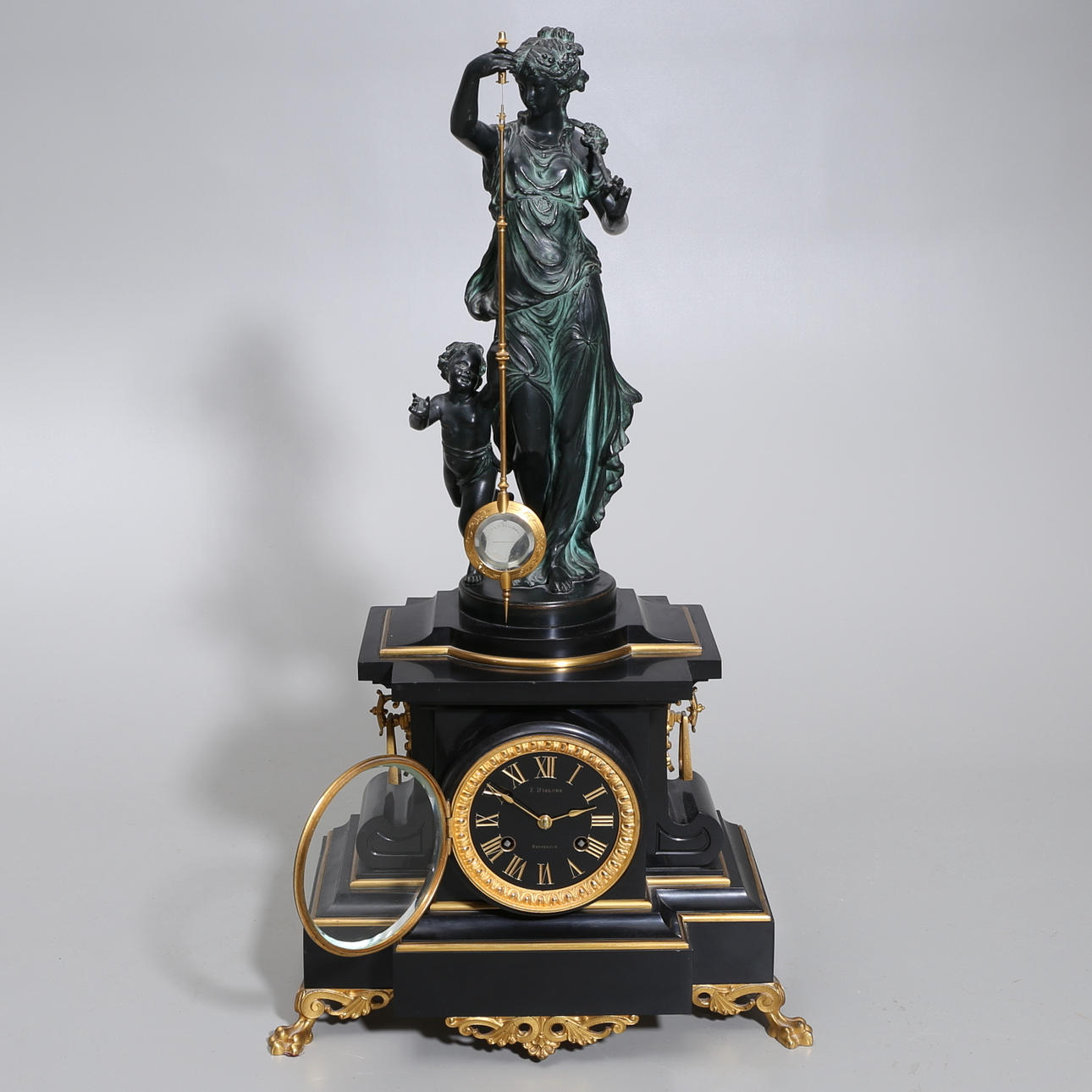 BORDSUR, marmor och brons, Stockholm, ca 1850.