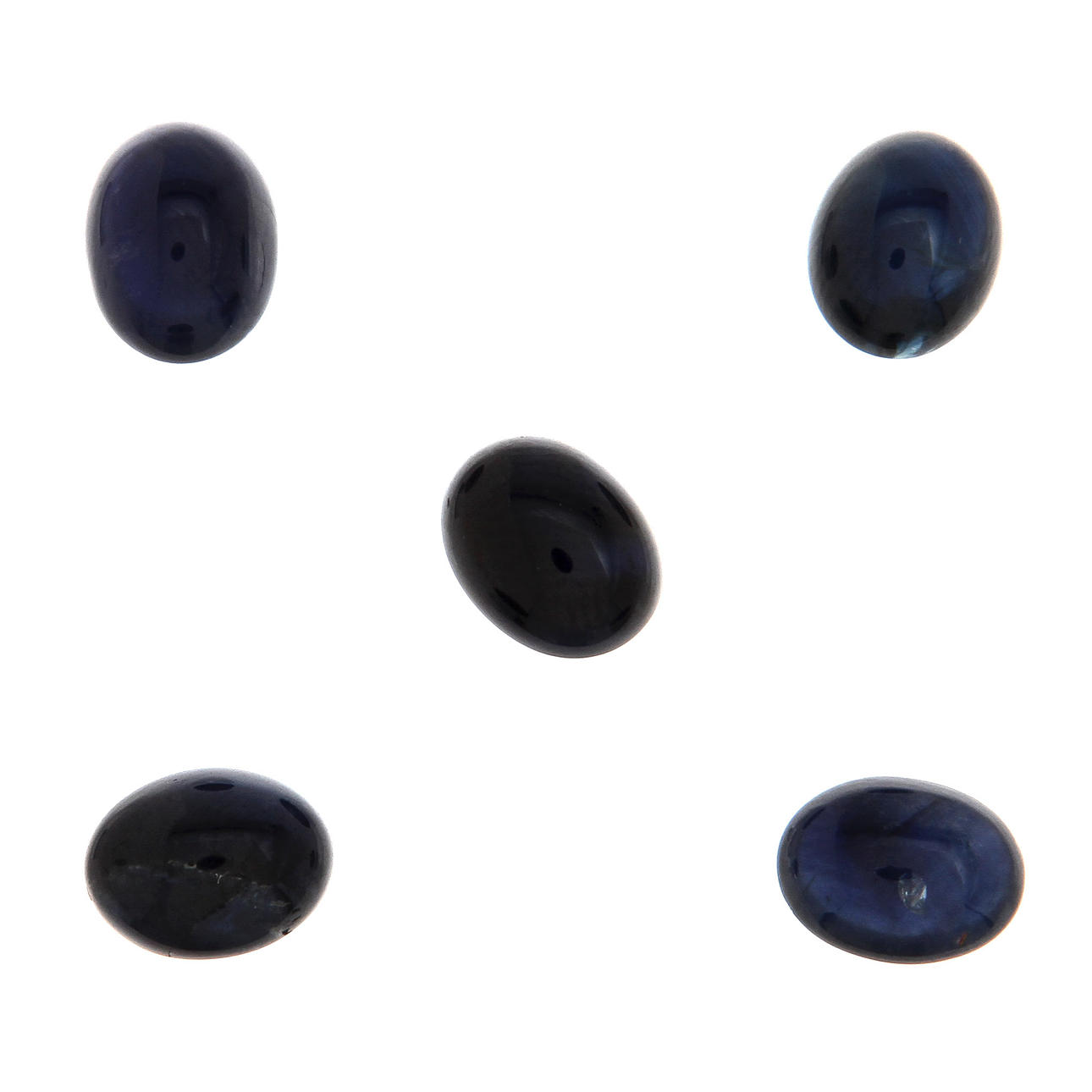 ÄDELSTENAR, 5 st, safirer, ca 14,0 ct.