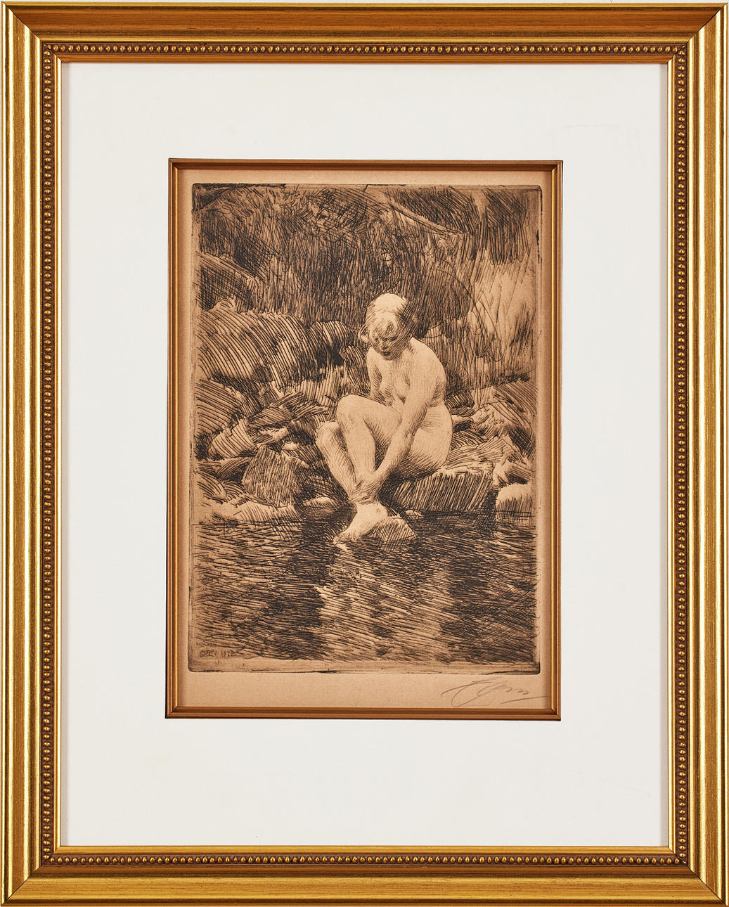 ANDERS ZORN. "Dagmar", etching, plate size 24.8 x 17.8 cm.