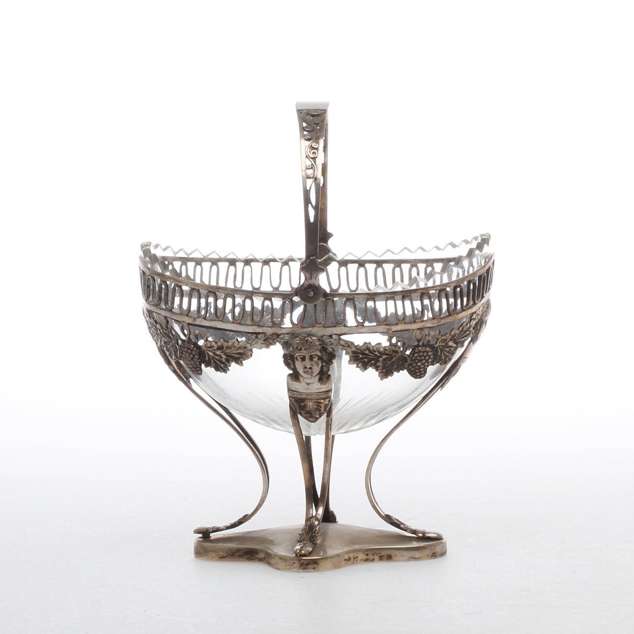 SKÅL, silver med glasinsats, Tyskland.1800/1900-tal.