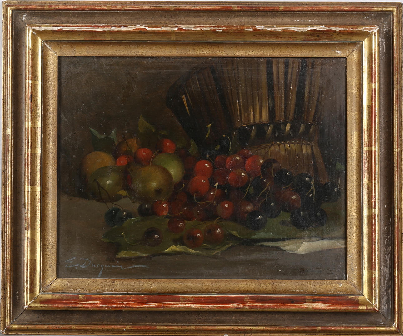 OIDENTIFIERAD KONSTNÄR. Stilleben. Olja på duk, uppfodrad, signerad.