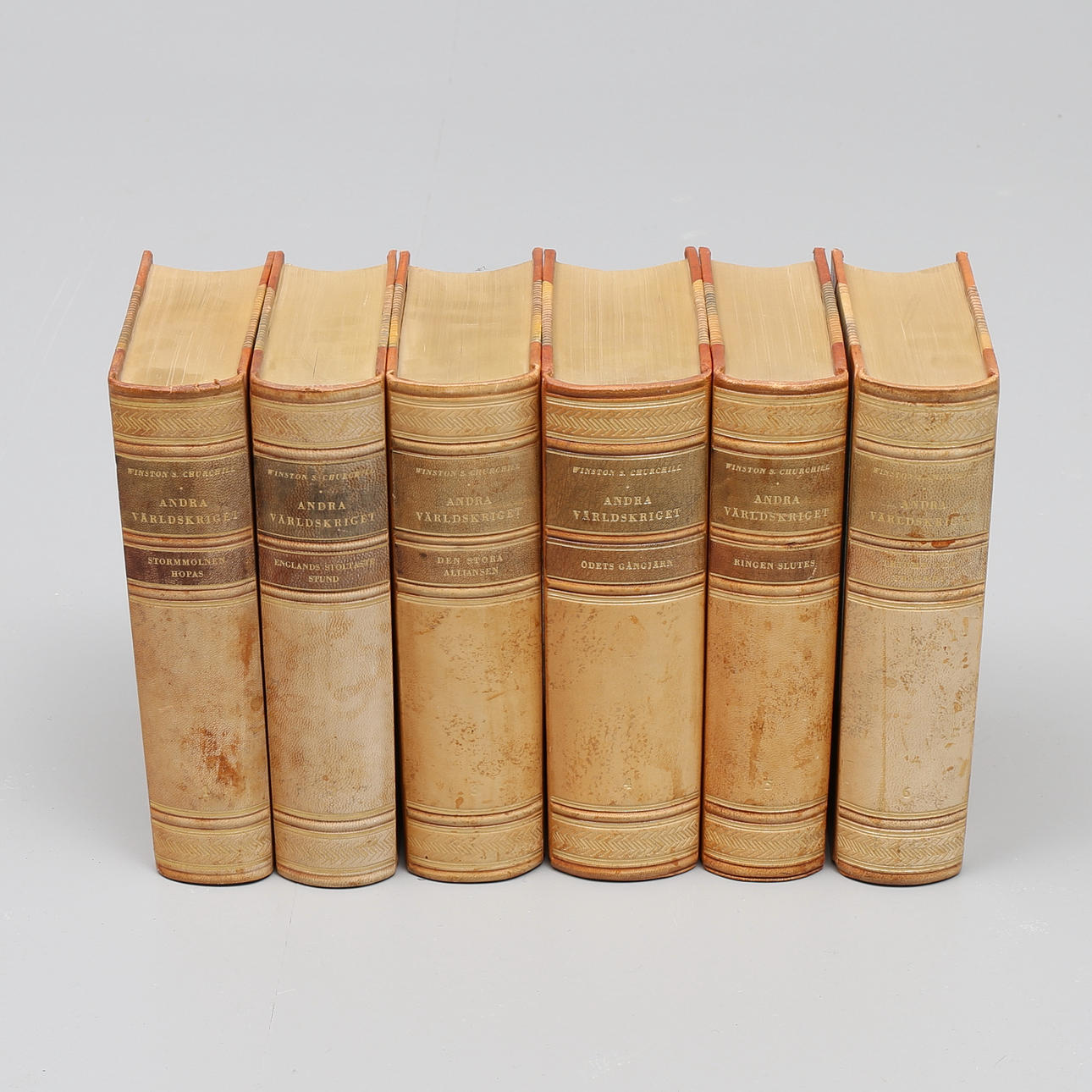 WINSTON CHURCHILL. Andra världskriget. 6 volymer, Skoglunds 1948-1954.