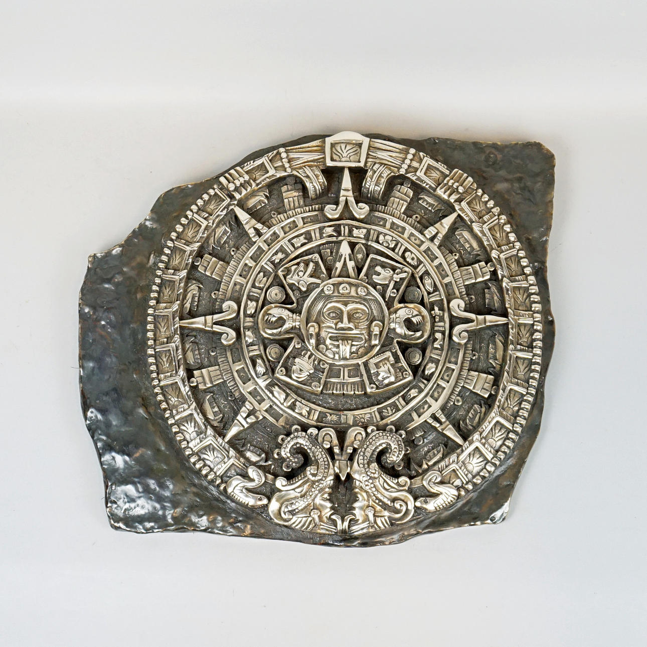 AZTEK KALENDER, vitmetall, D´Argenta, Mexico.