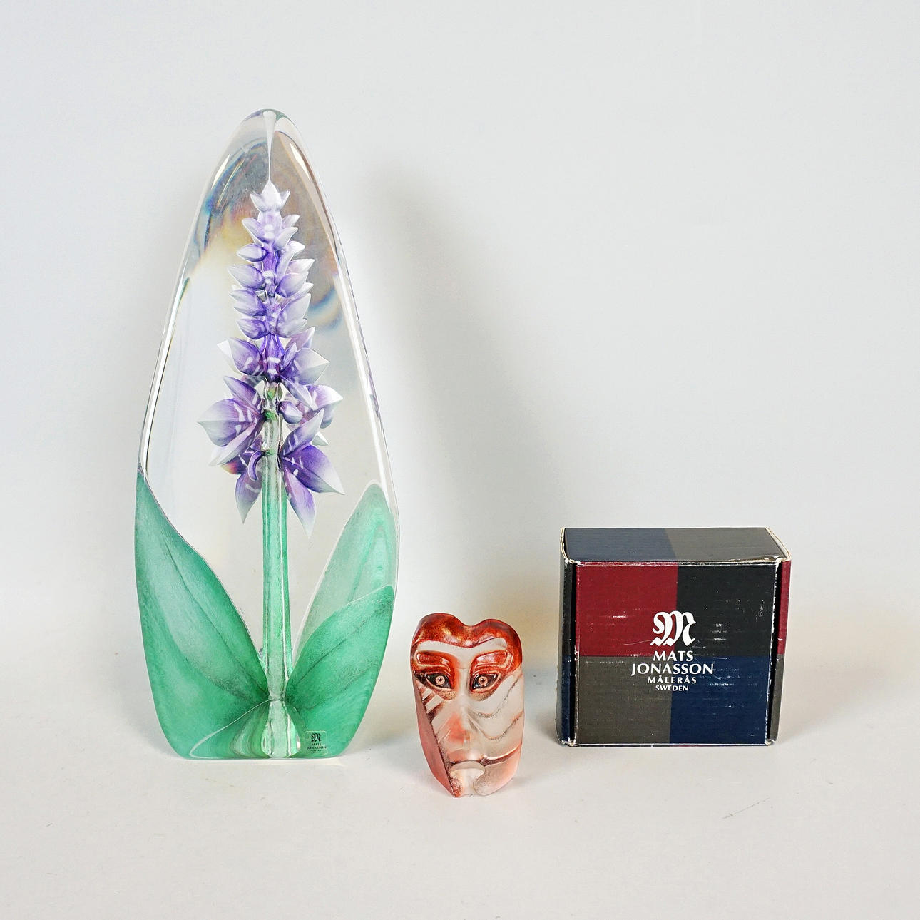 MATS JONASSON, Målerås, 2 sculptures, glass.