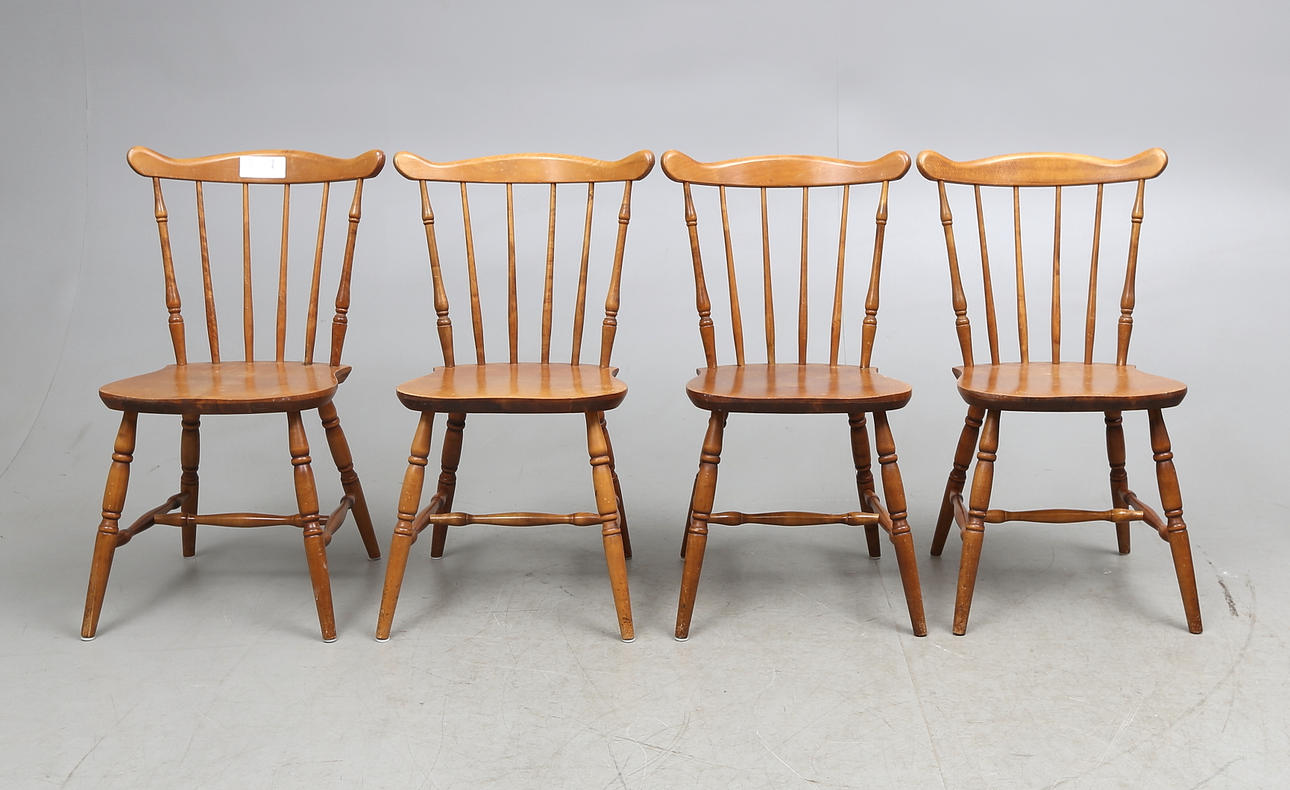 PINNSTOLAR, 4 st, Stocka, 1900-talets andra hälft.