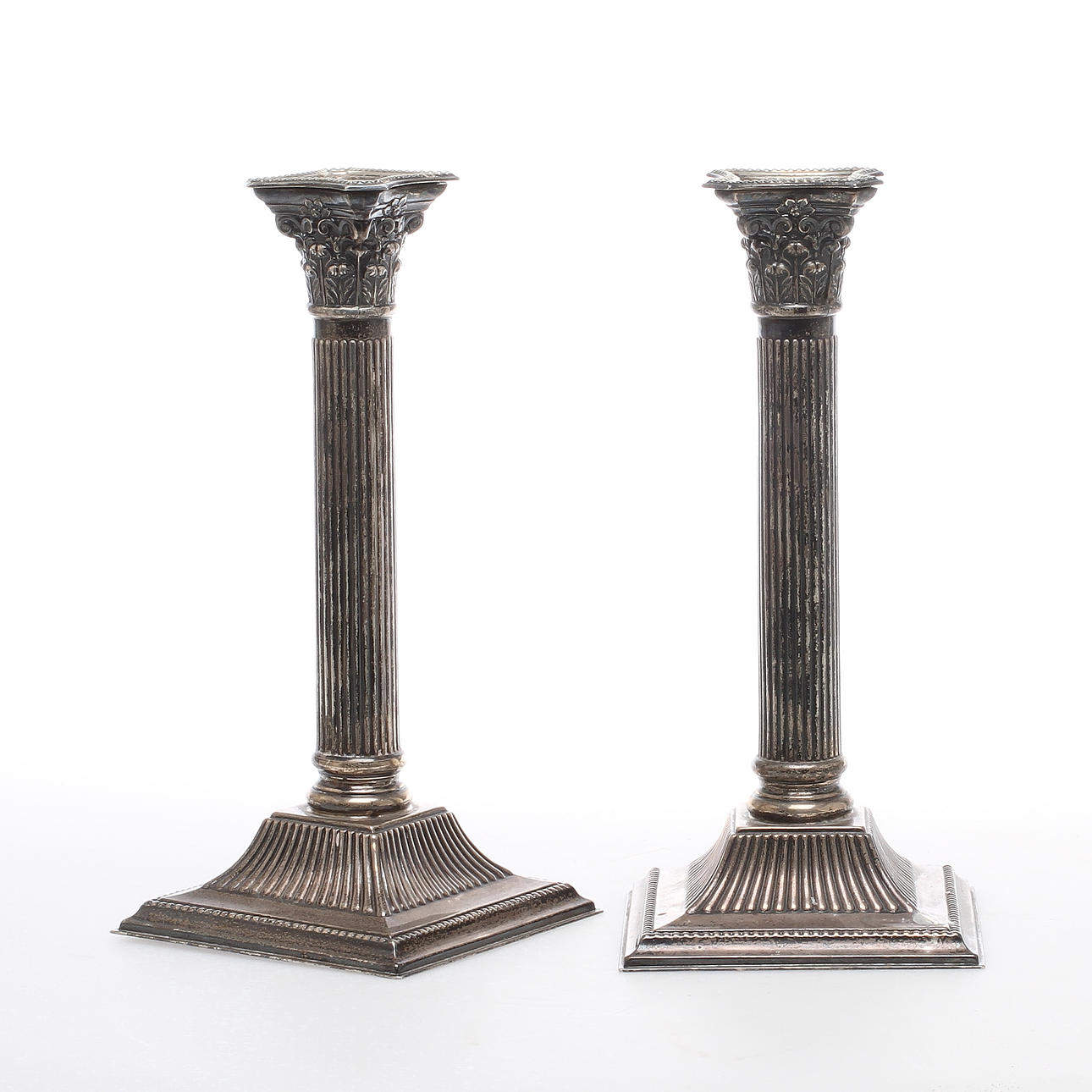 LJUSSTAKAR 1 par, silver, John Sherwood & Sons Birmingham England 1911.