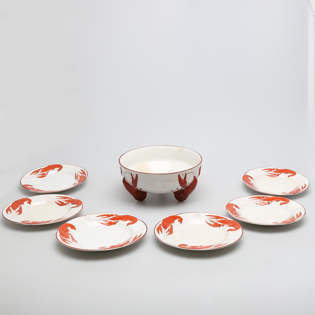 KRÄFTSERVIS i flintgods, 7 delar, Rörstrand, 1900-talets början.