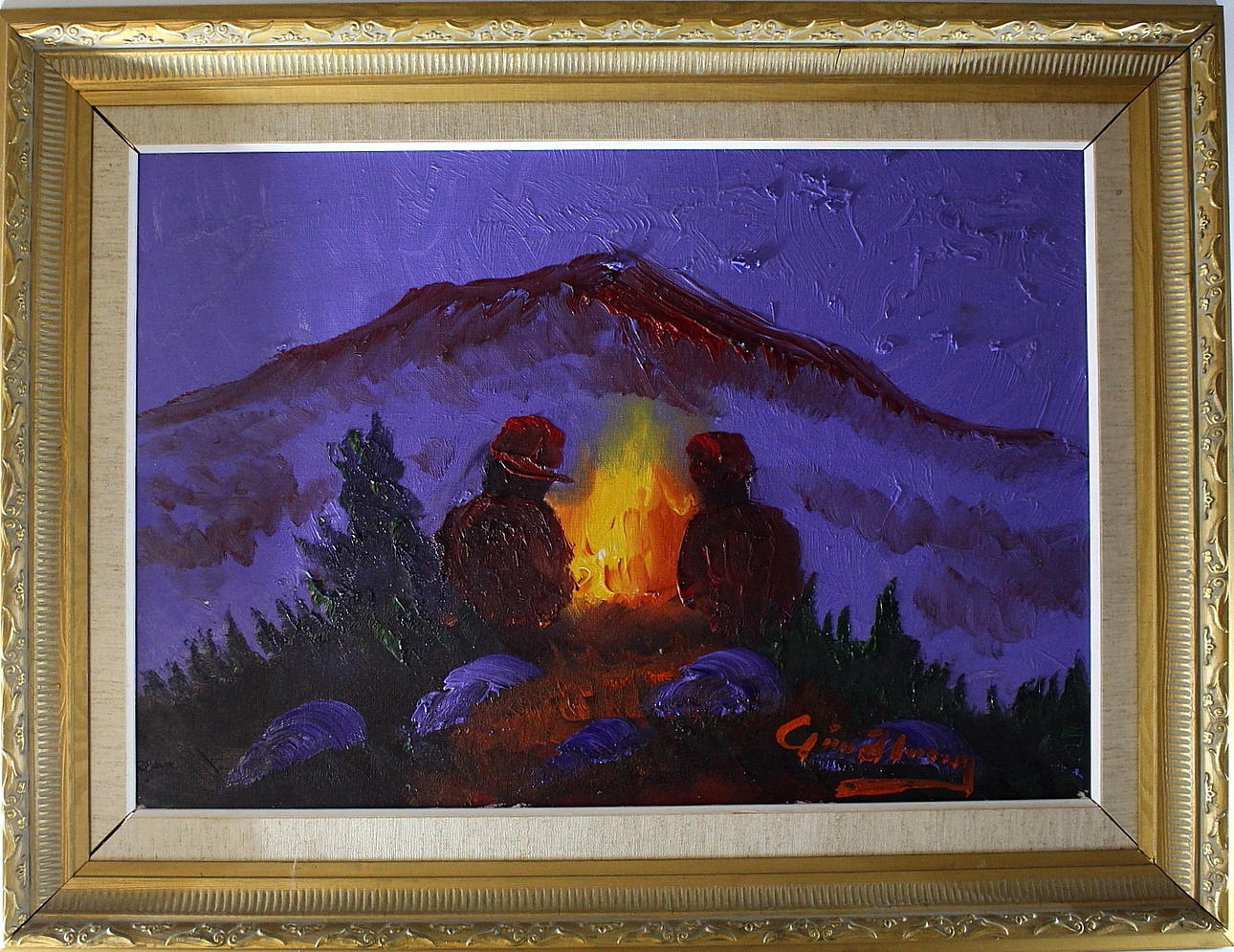 GÖSTA HENNING. olja på duk, samemotiv, signerad.