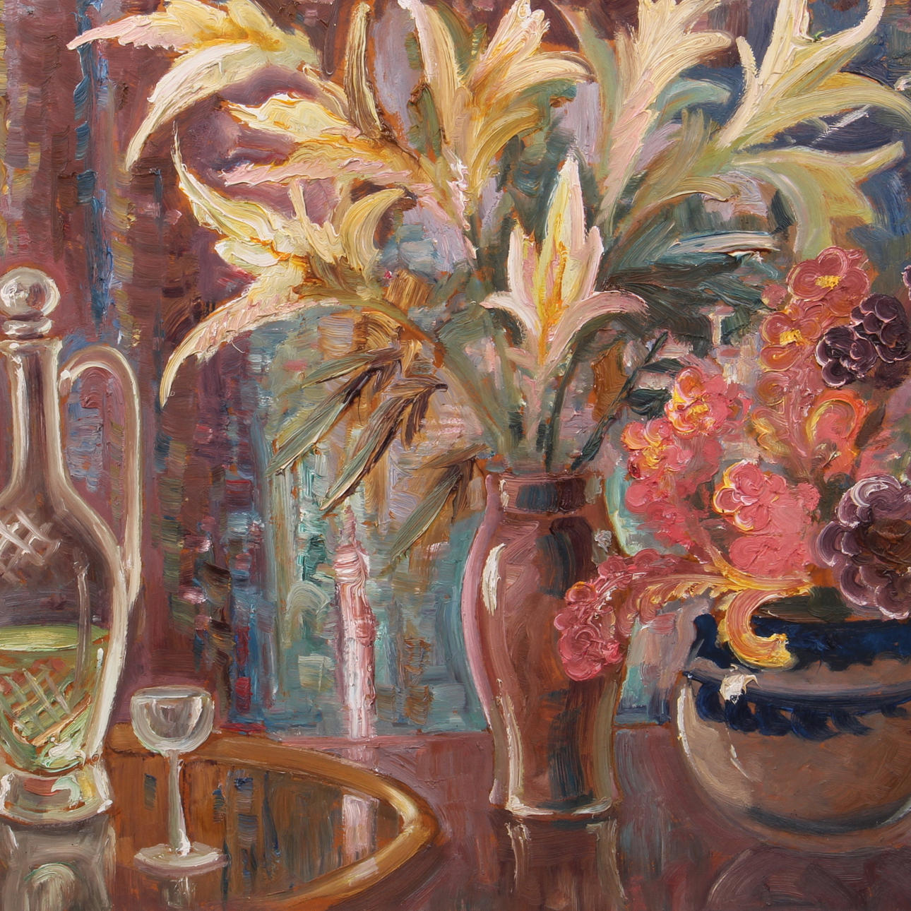 HARRY WALDOW. Olja på pannå, stilleben, signerad samt daterad 44.