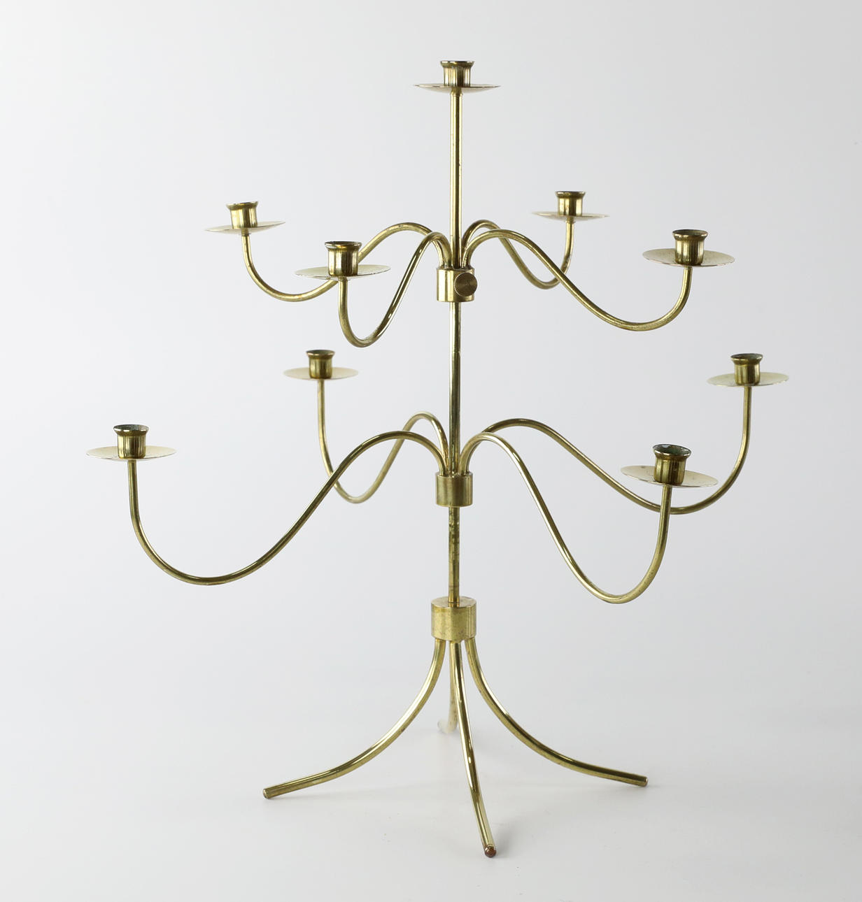 Candelabra, brass, possibly Swedish Pewter.