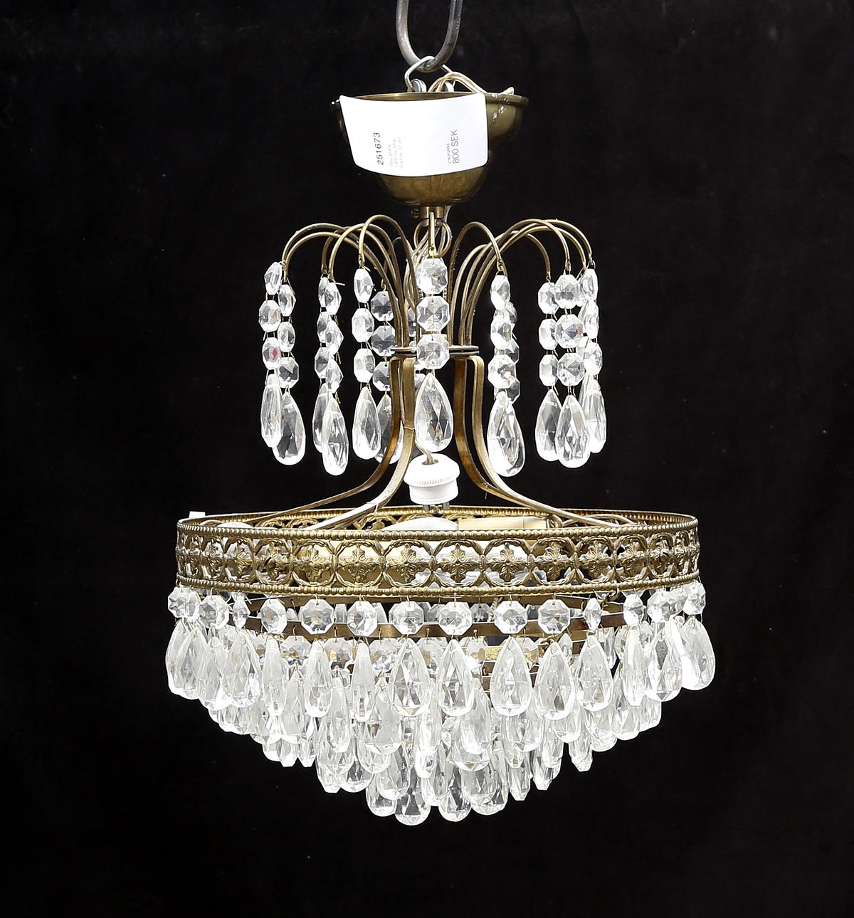 TAKLAMPA, 1900-tal, total höjd ca. 37 cm.