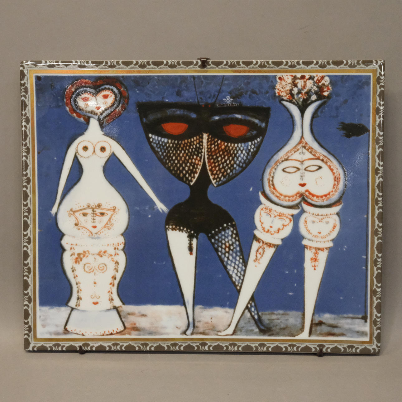 MAX WALTER SVANBERG. VÆGPLADE, ABSTRAKT MOTIV, RØRLEDNING.