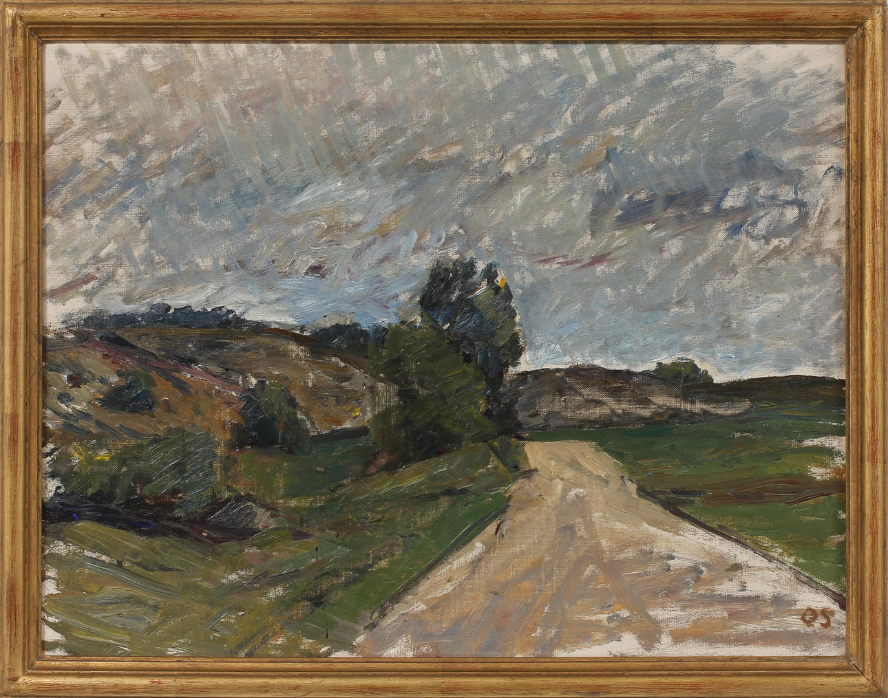 OLLE SKAGERFORS. Olja på duk. "Tjörn", Signerad samt daterad 1949.