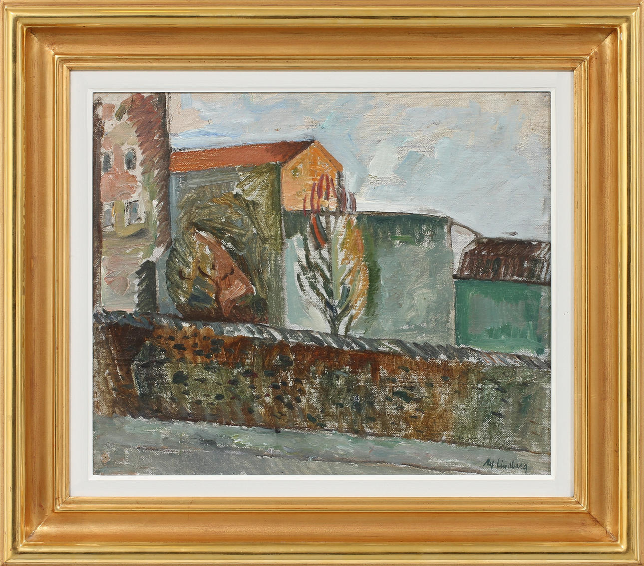 ALF LINDBERG. Landskapsvy, olja på duk. Signerad.