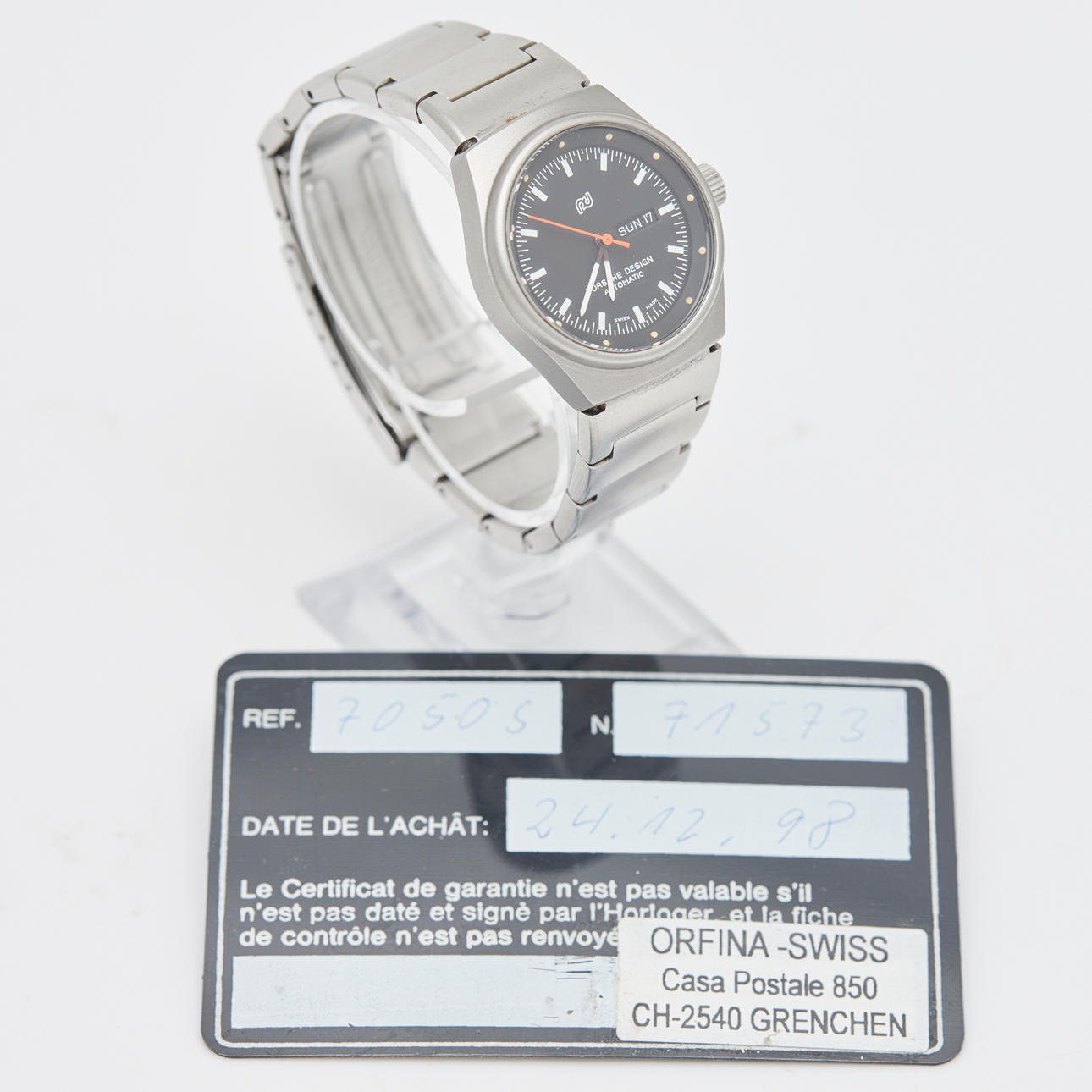 PORSCHE DESIGN, WRISTWATCH, reference number '71573', automatic movement, stainless steel, Switzerland.